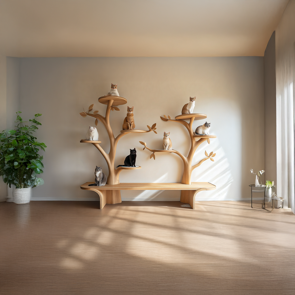 Rustic Tree Cat Tower Modern Living Room SINLSATT033