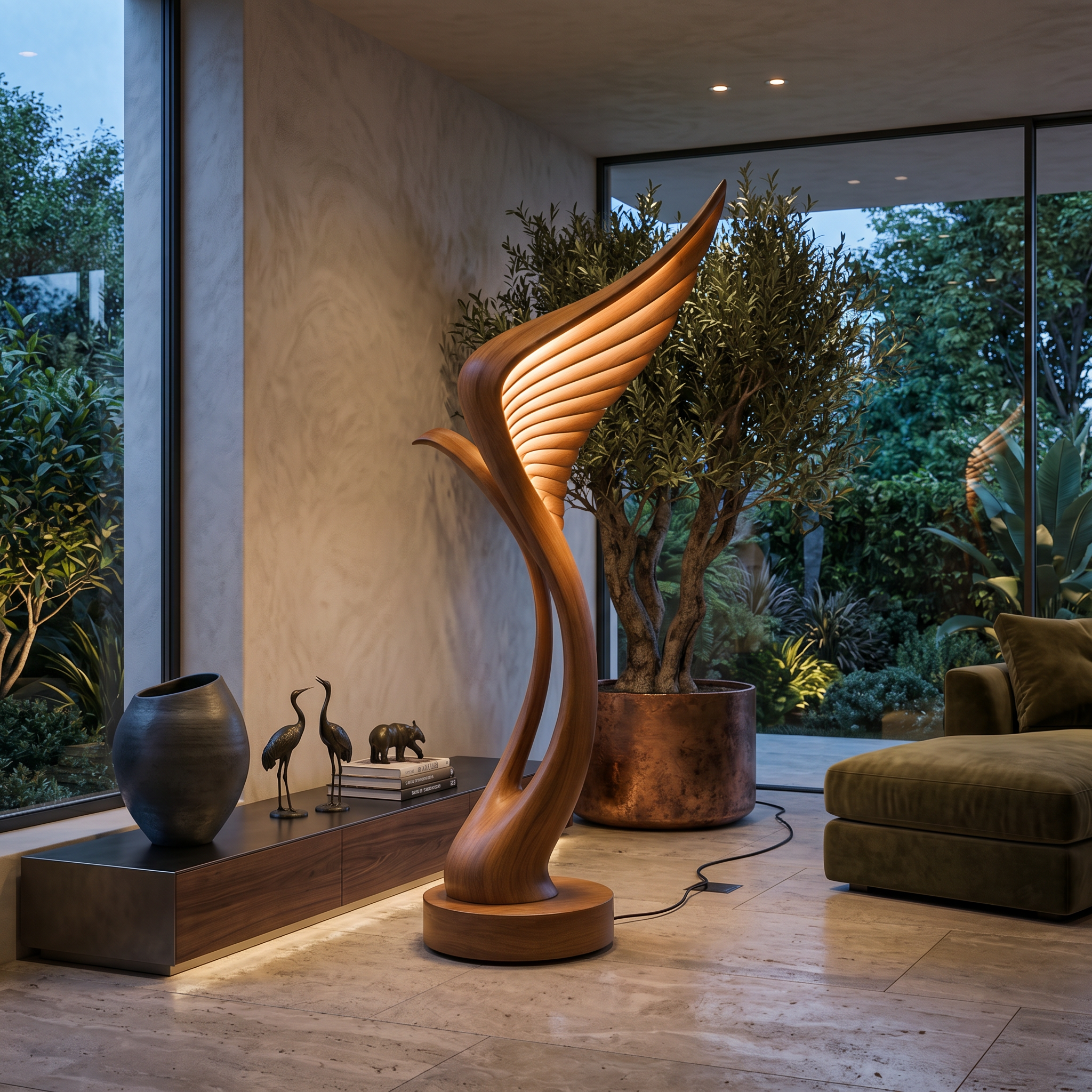 Mid Century Feather Wing Floor Lamp For Living Space SILDTTNLAM005