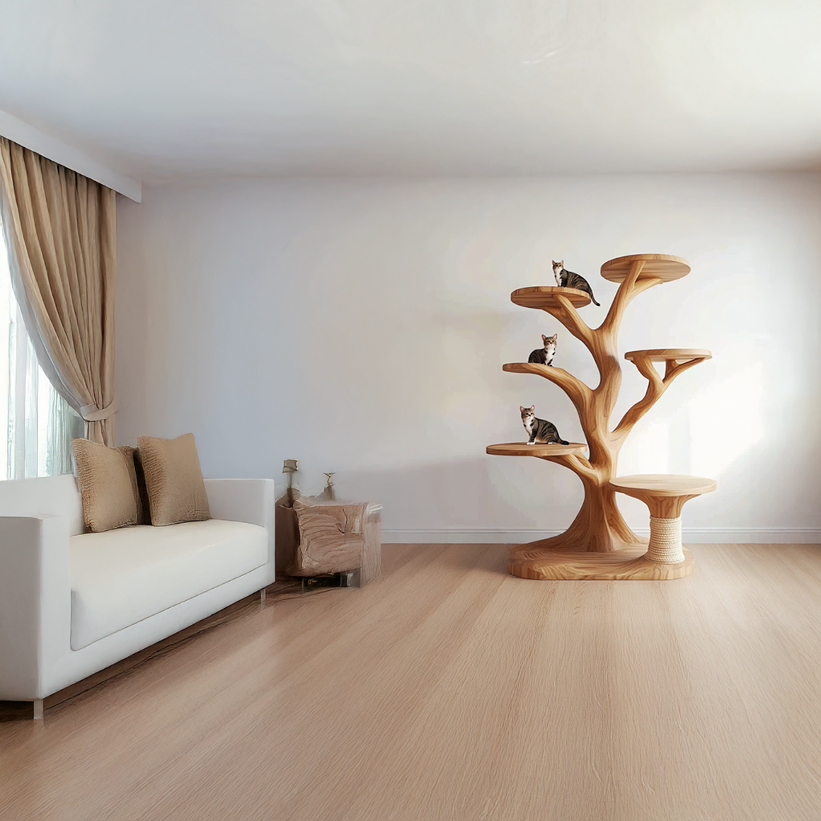 Rustic Tree Cat Tower Living Room SINLSATT041