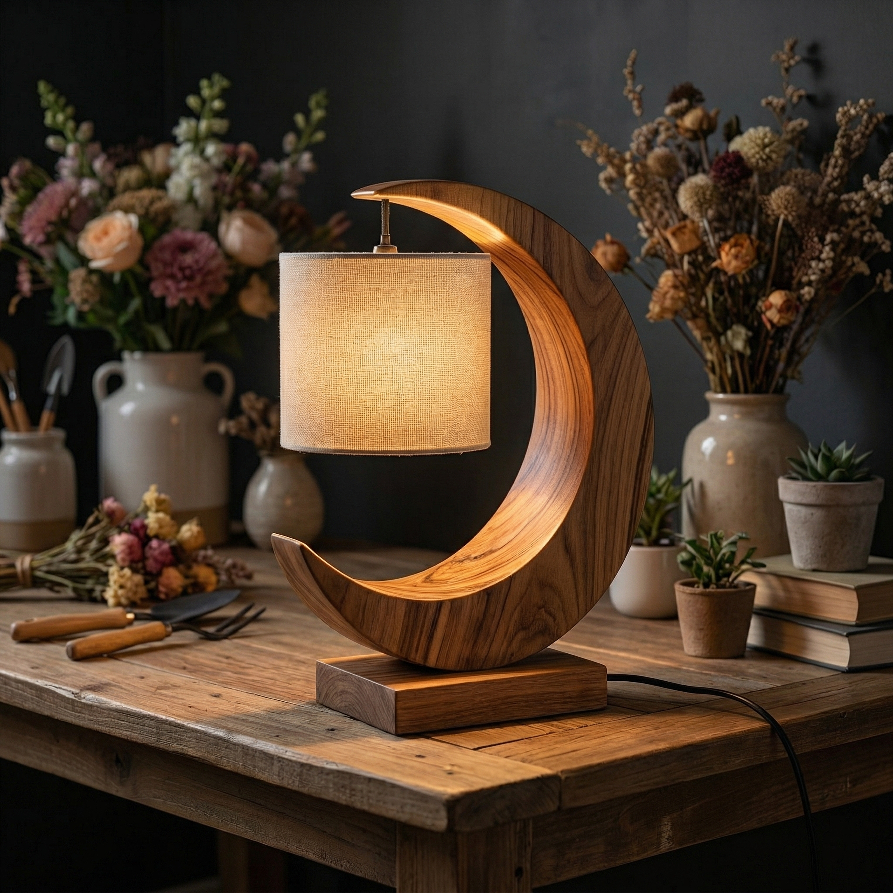 Minimalist Sculptural Table Lamp Bedroom Apartment Reading Nook Corner SILDTTRLAM031