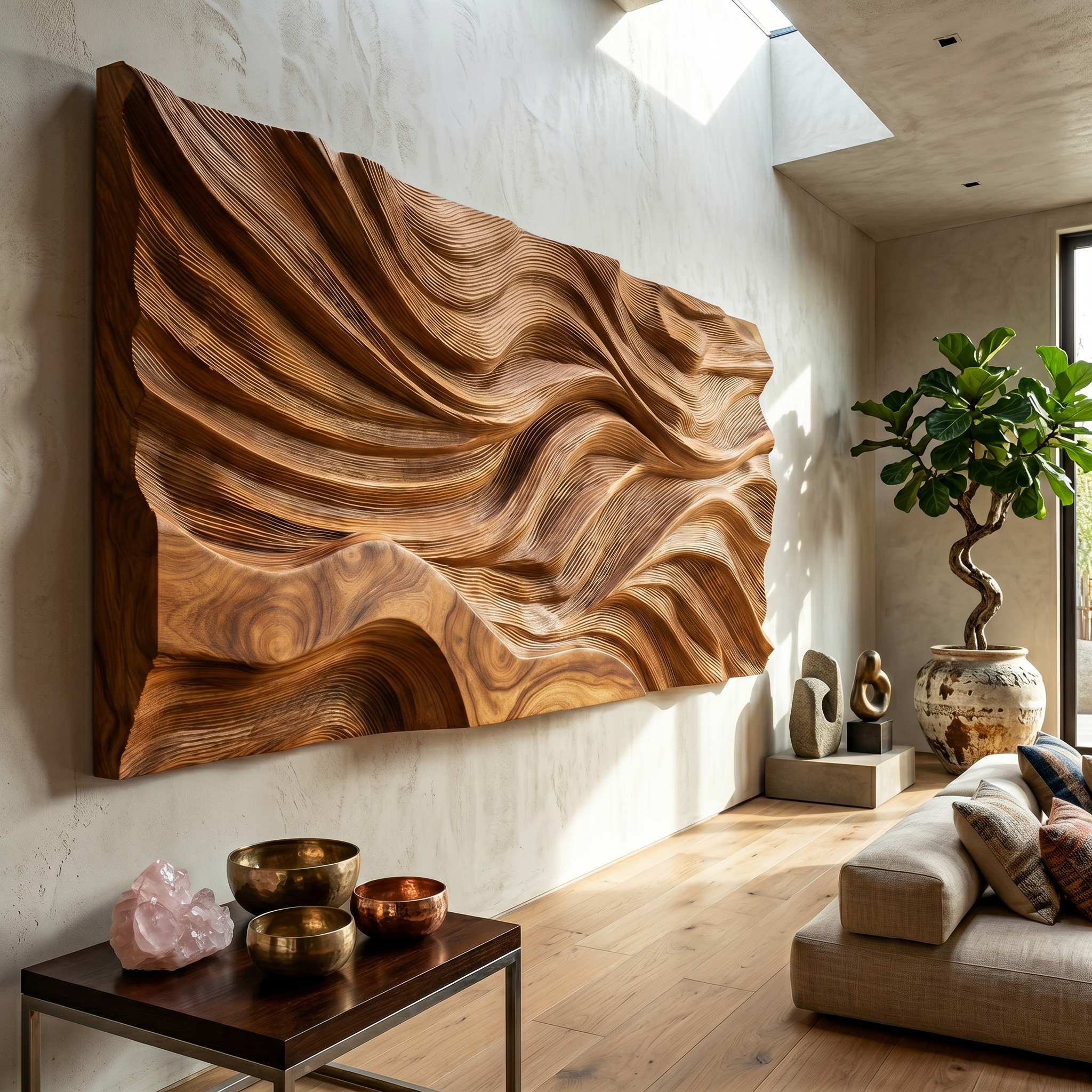 Rustic Sculpted Sunset Wood Wall Art Modern Luxury Interior SILDTTRWA101