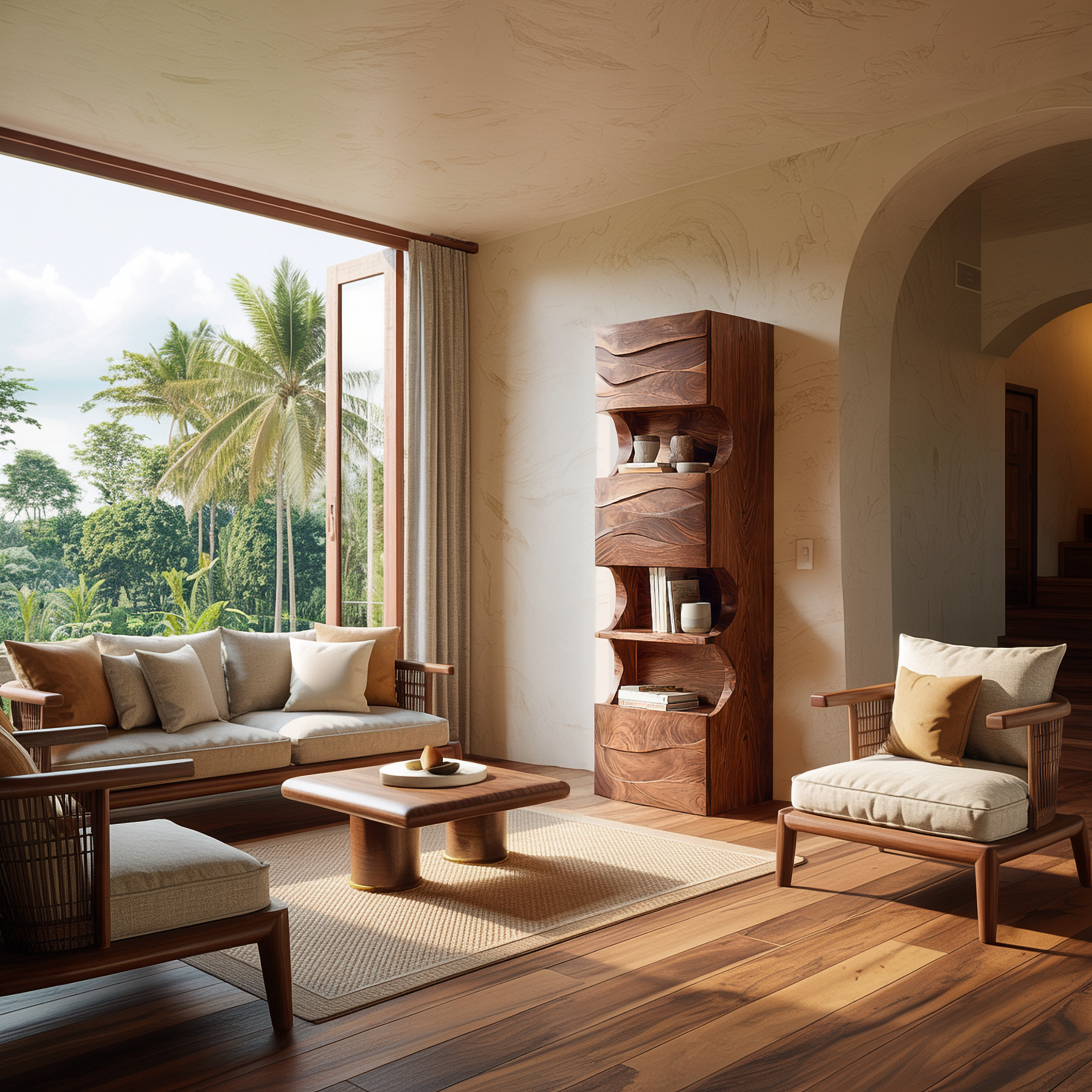 Organic Modern Accent Display Shelf For Living Room SINLSASC437