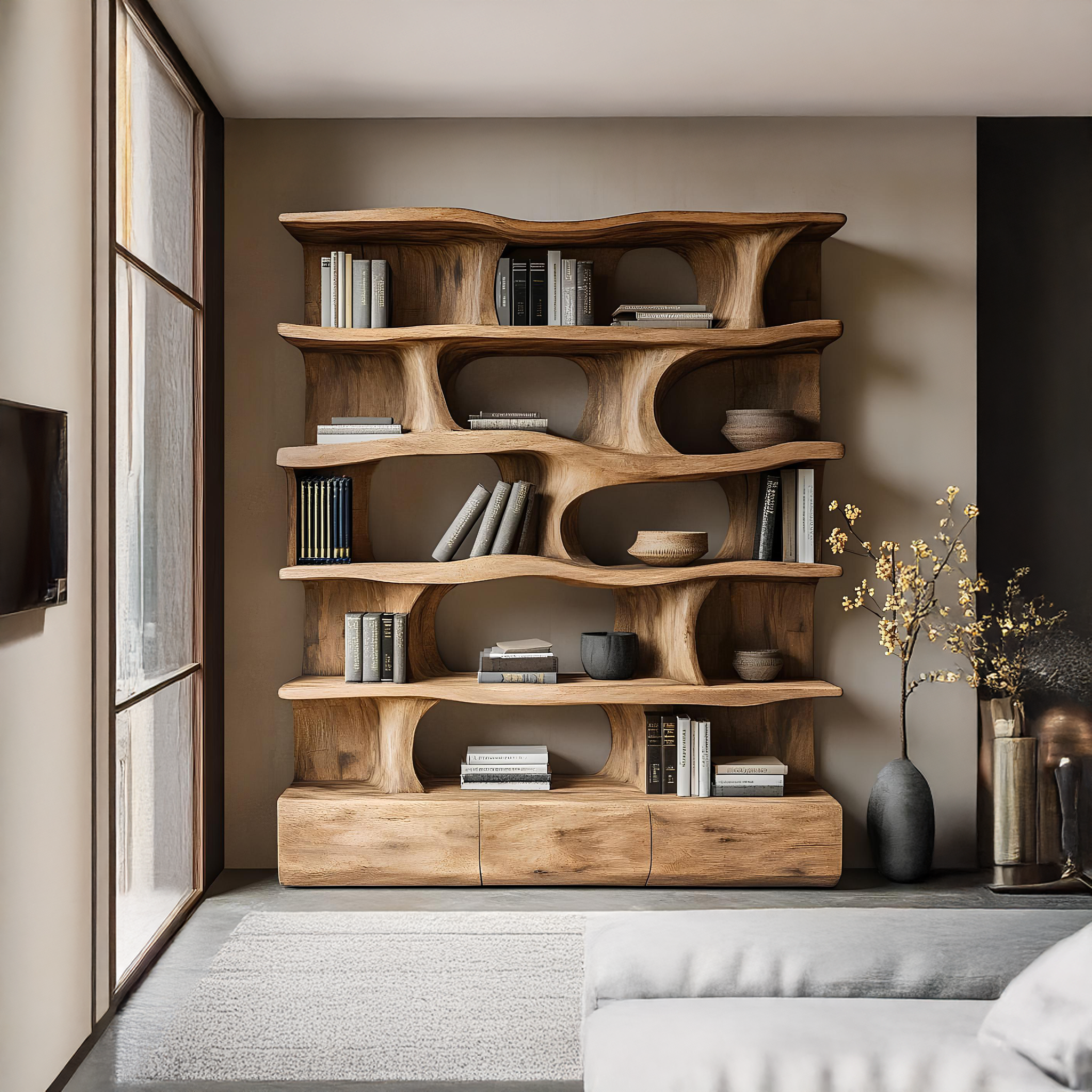 Modern Bookshelf Wall Storage Living Room SINLSASC004