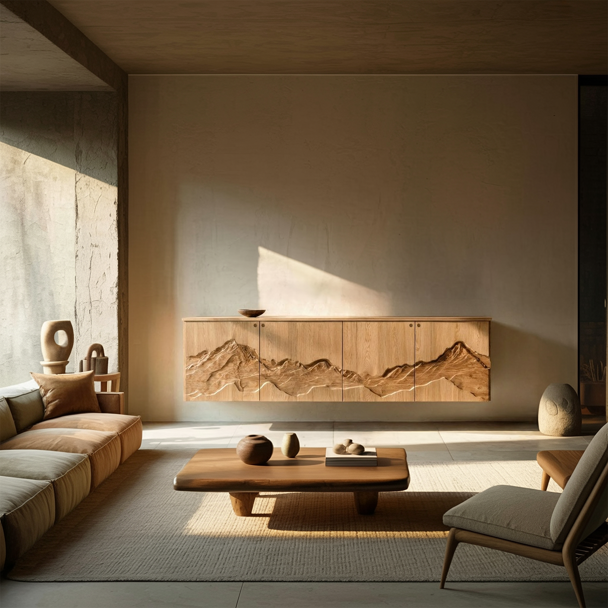 Rustic Mountain Art Console For Living Room And Entryway Space SINLSASC466