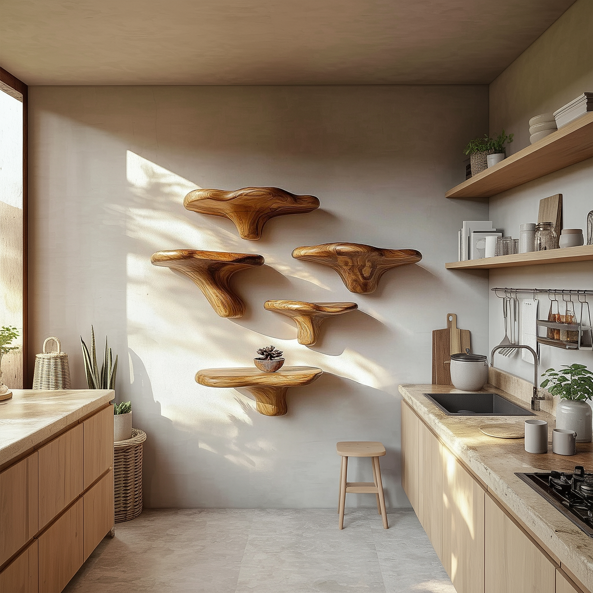Modern Decorative Mushroom Shelf Living Room Or Kitchen SINLSAFL466