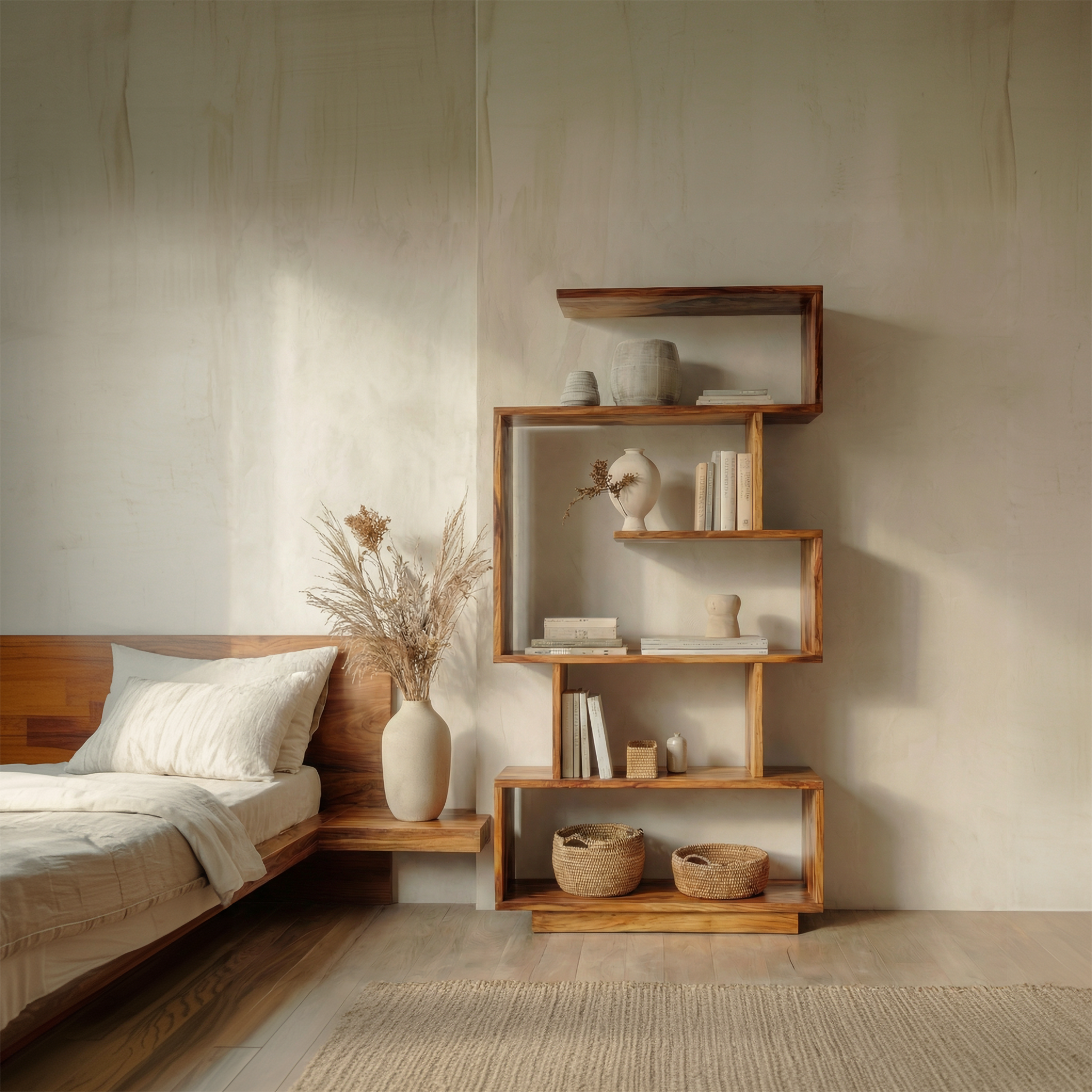 Mid Century Modern Bookshelf For Living Room And Studio SINLSASC485