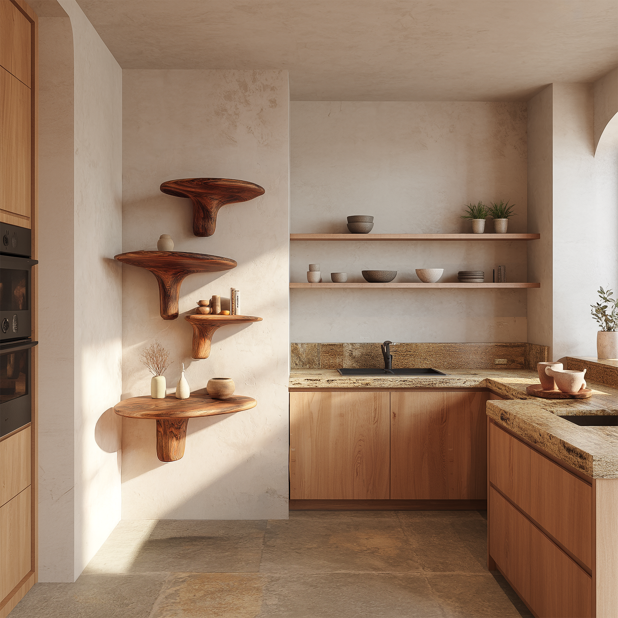 Organic Mushroom Shelf Living Room Or Kitchen SINLSAFL463
