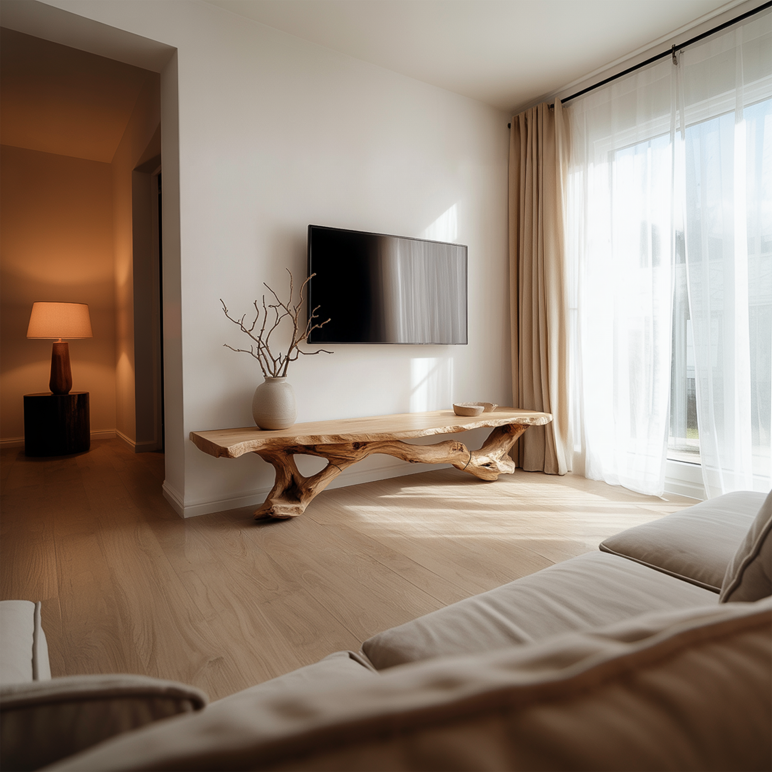 Mid Century Console Table Sculptural Wave Base Bedroom Foyer SINLSACS384