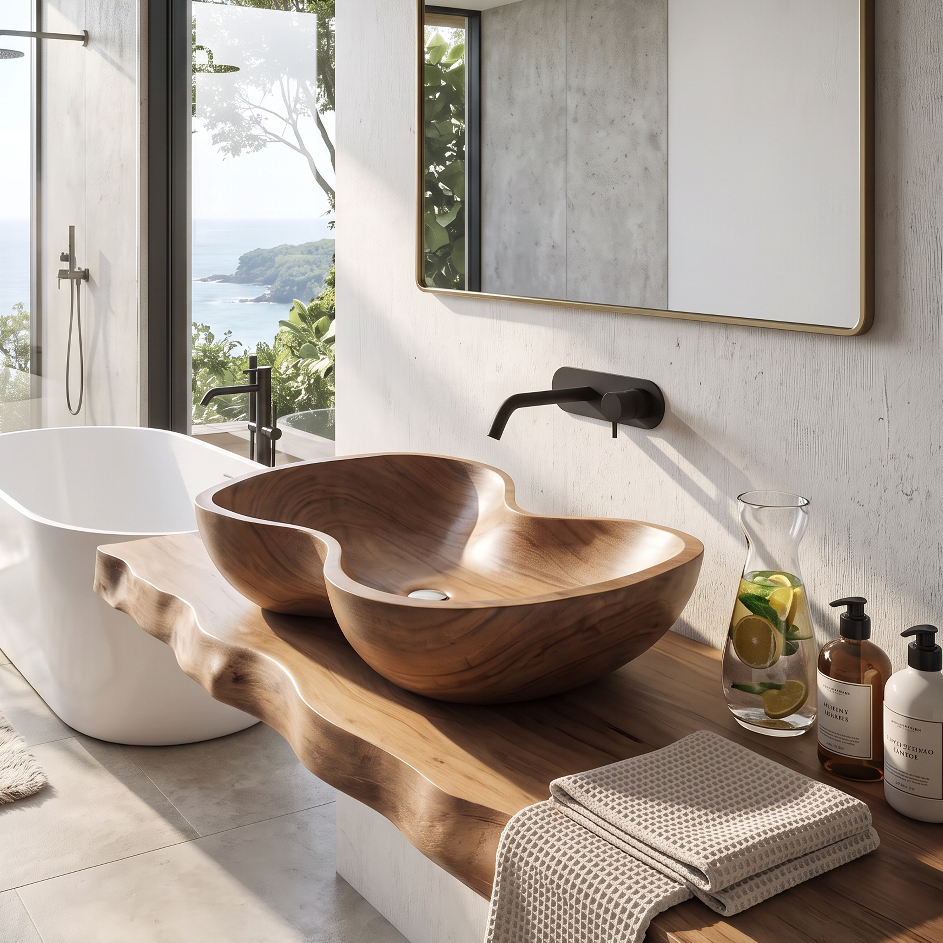 Rustic Wooden Vessel Sink For Eco Friendly Bathroom Look SILDTTRVS002
