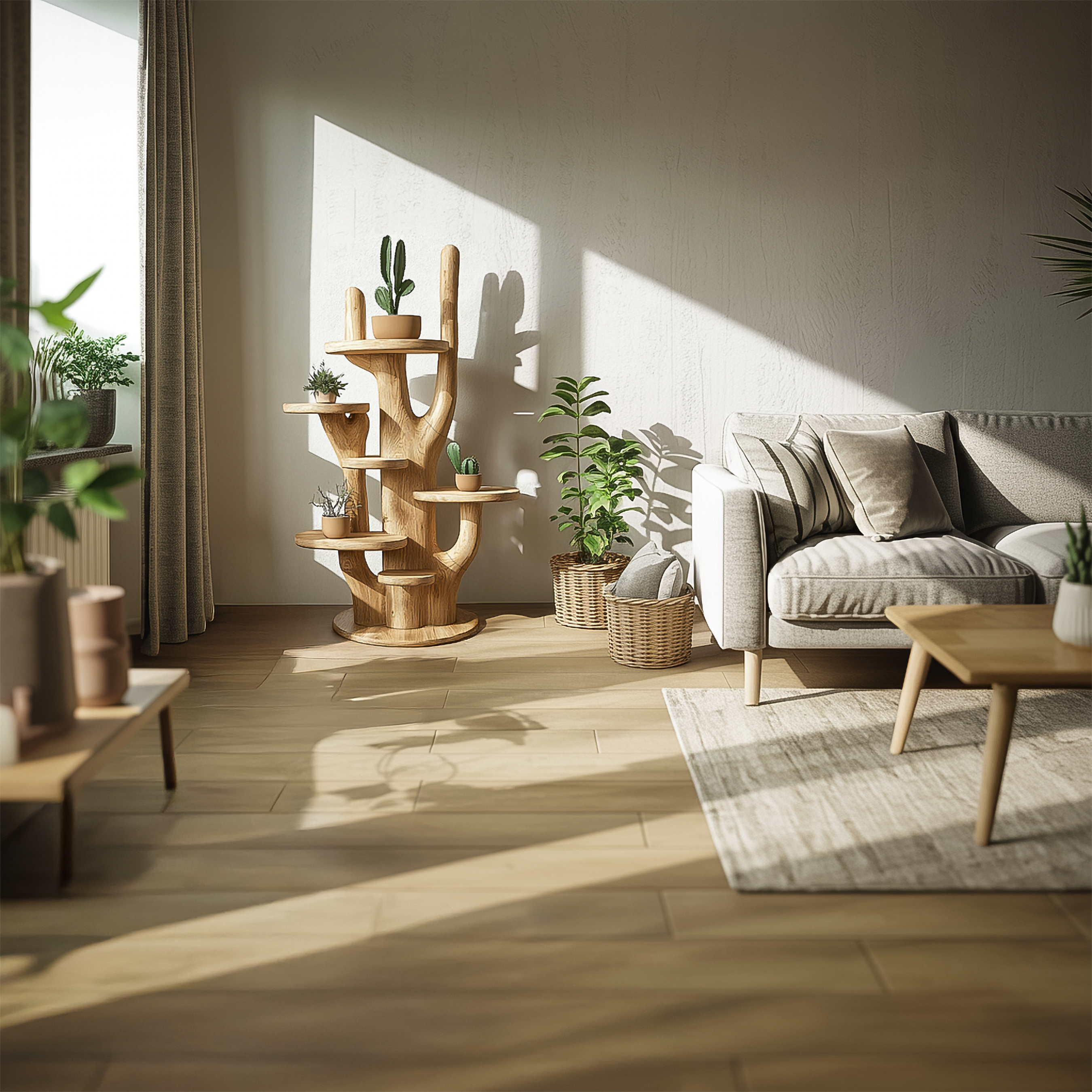 Organic Tree Form Plant Stand Living Room And Bedroom SINLSATT105