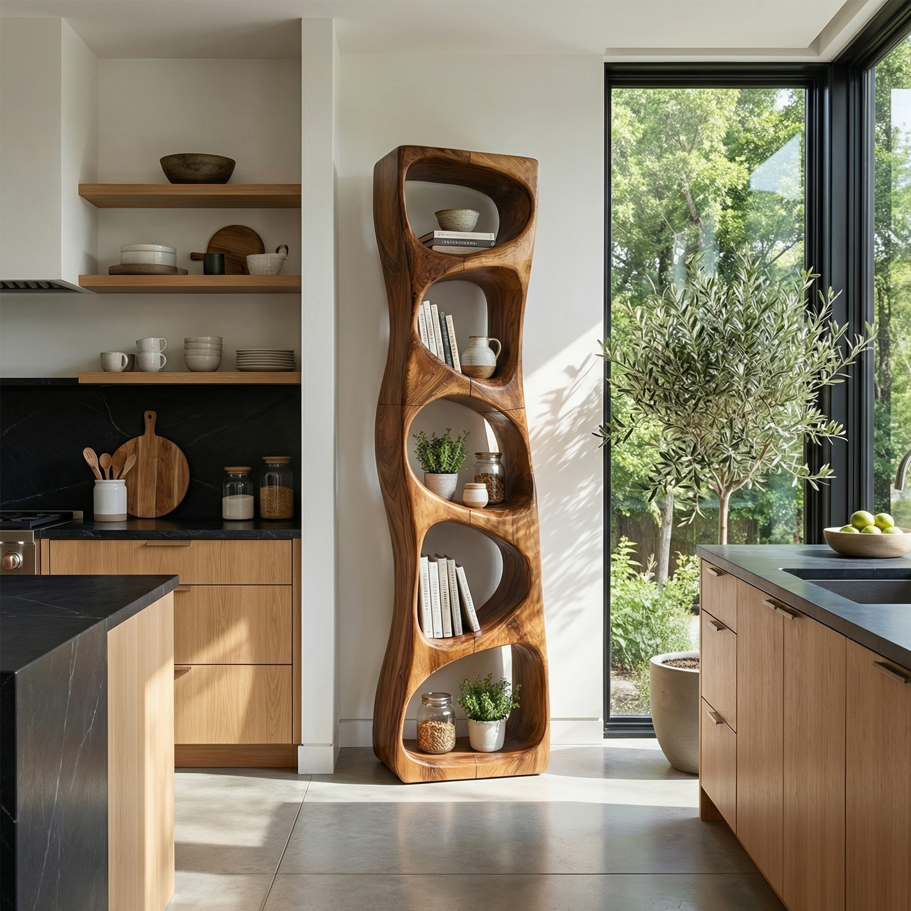 Minimalist Geometric Bookshelf Entryway Display SILDTTRBS004