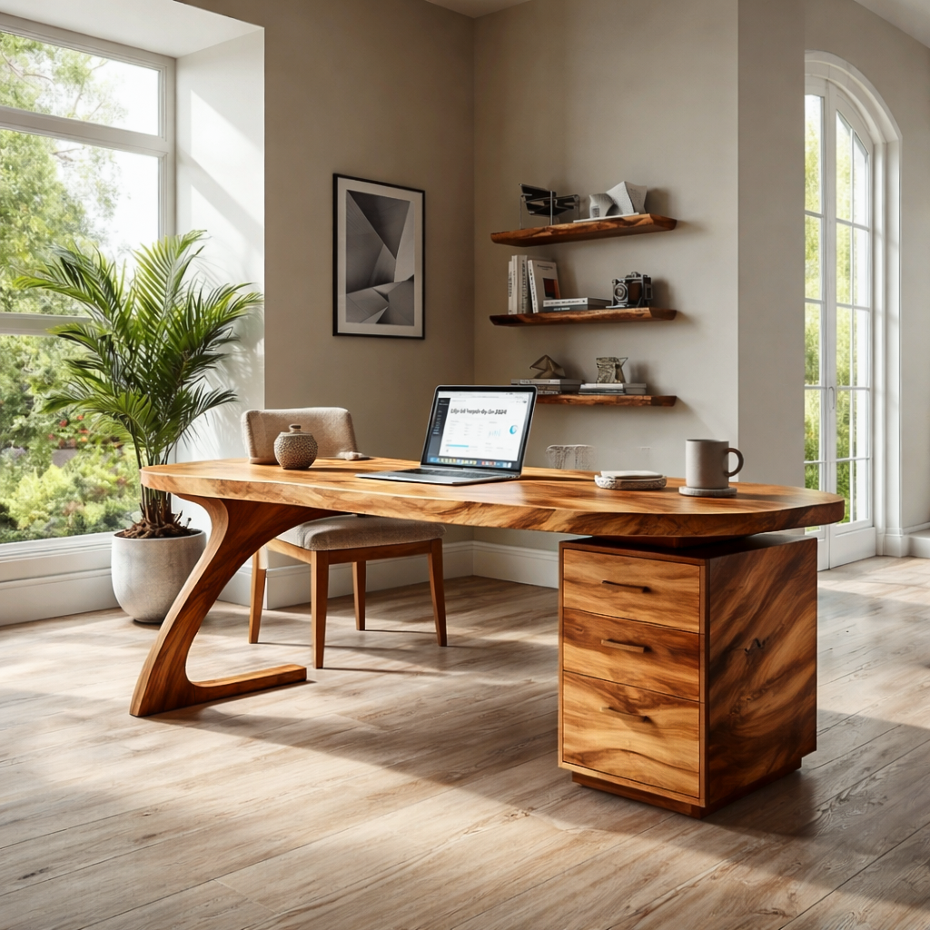 Modern Wooden Desk With Storage Drawers For Home Office RTTHTTDE070