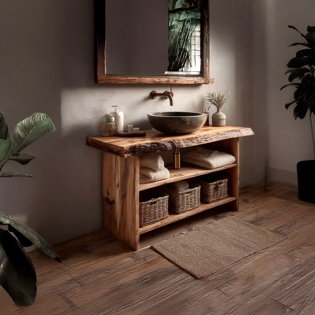 Rustic Bathroom Vanity Console Storage SINLSABRV055