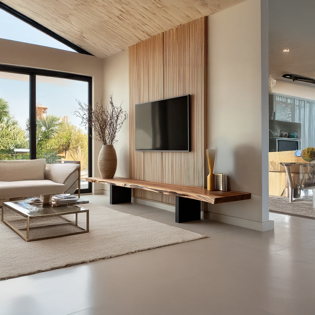 MidCentury TV Console Live Edge Living Room SINLSACS111