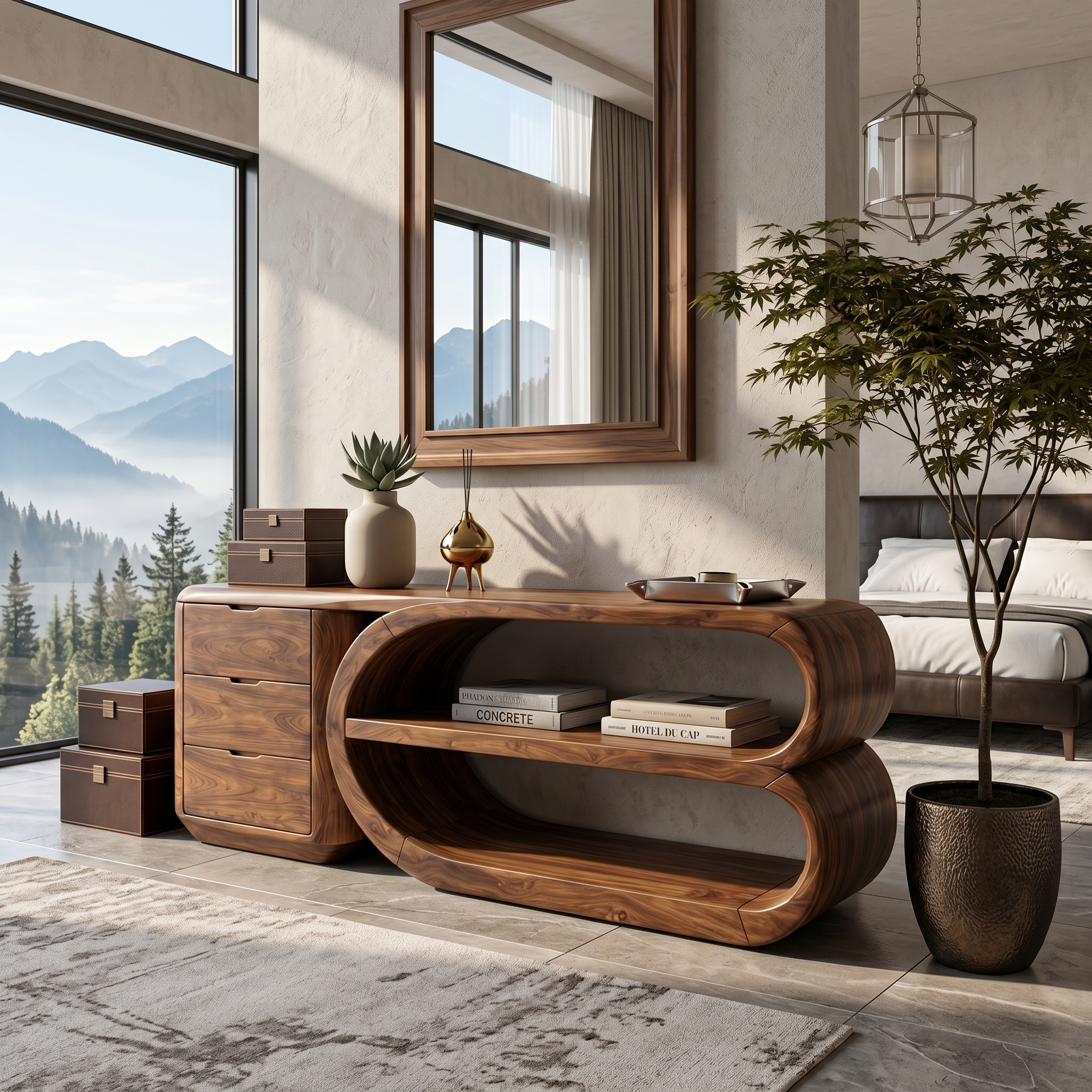 Organic Geometric Console Table Luxury Entryway SILDTTRCS102