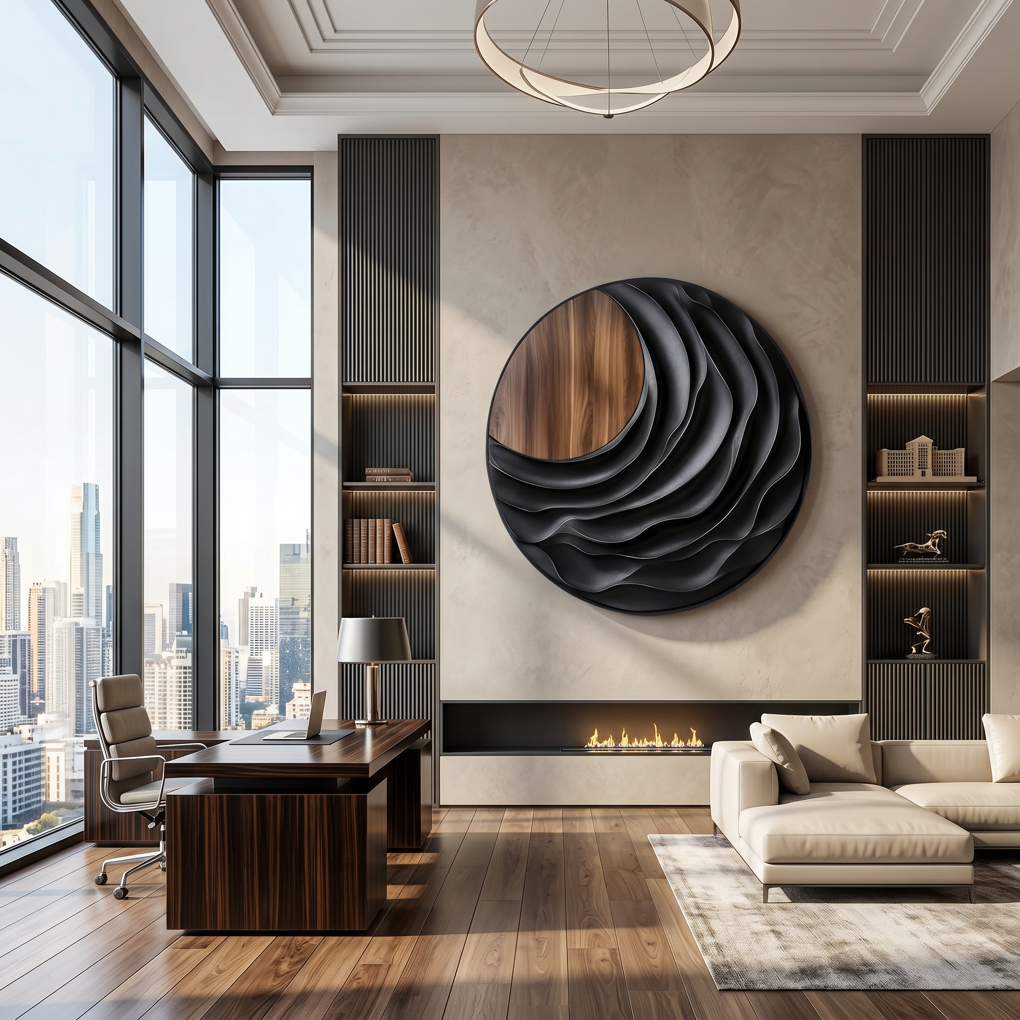 Modern Sculptural Wall Art For Mountain Retreat Interior SILDTTNWA119
