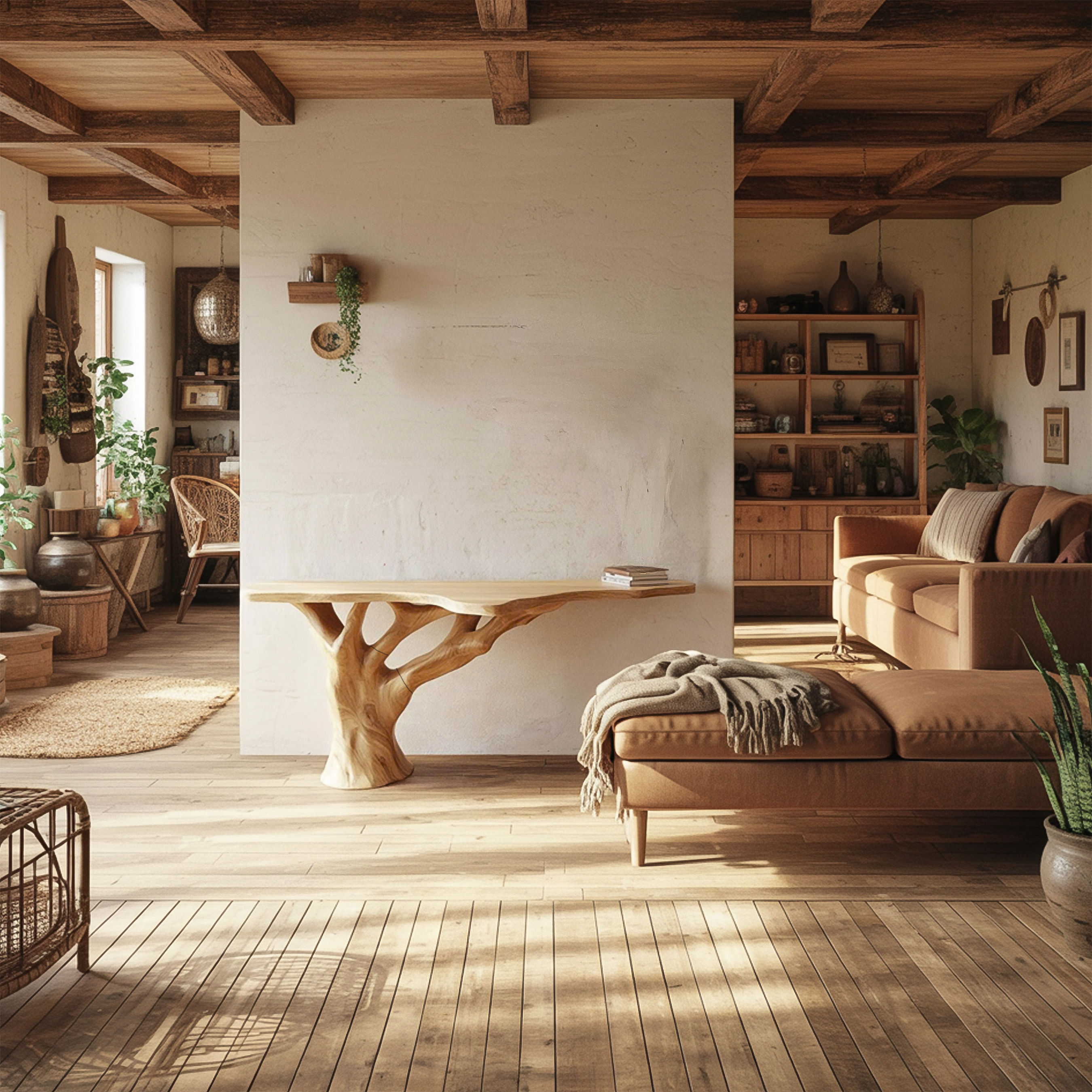 Mid Century Tree Console Table Home Entryway Decor SINLSACS390