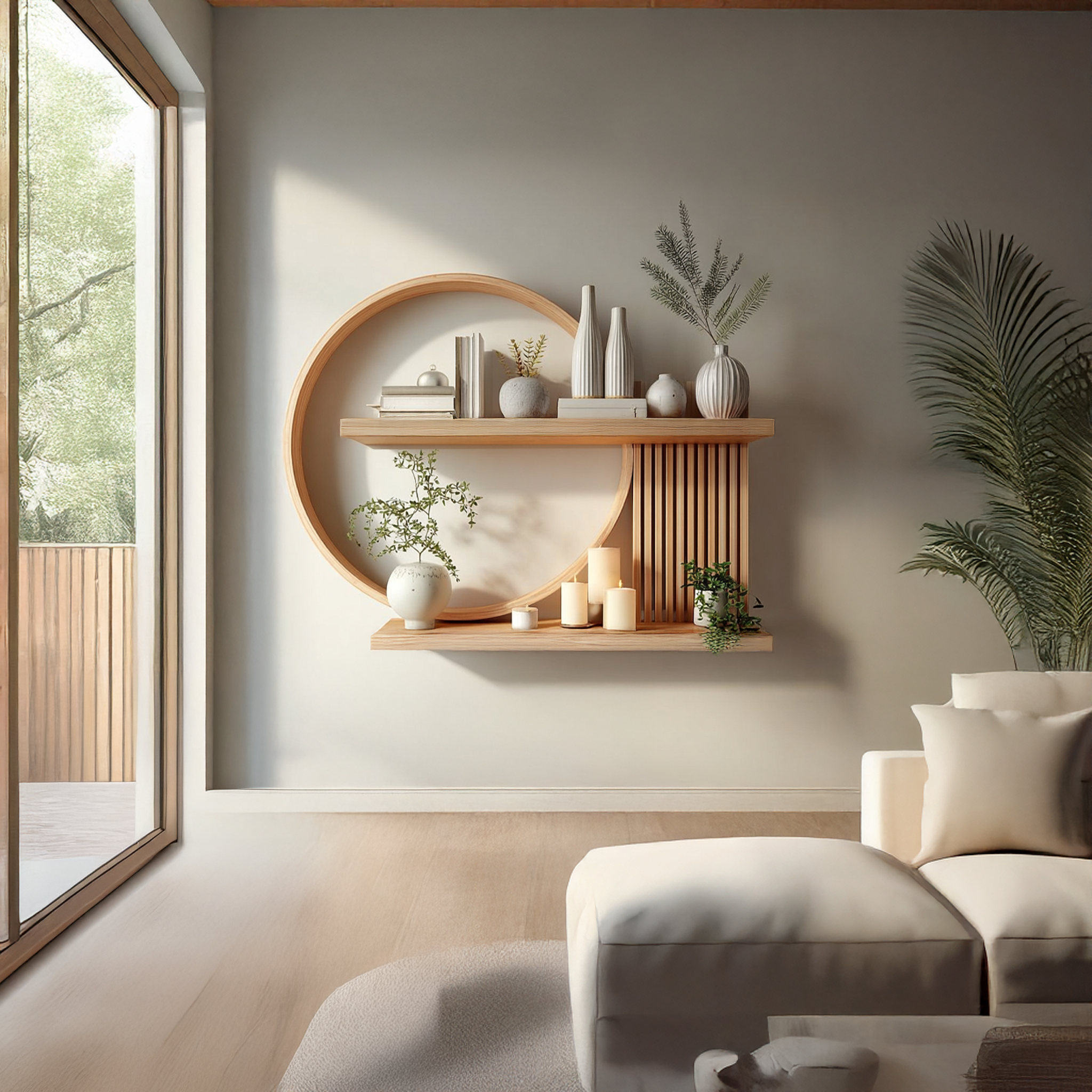 Japandi Minimal Display Shelf Living Room And Reading Room SINLSAFL232