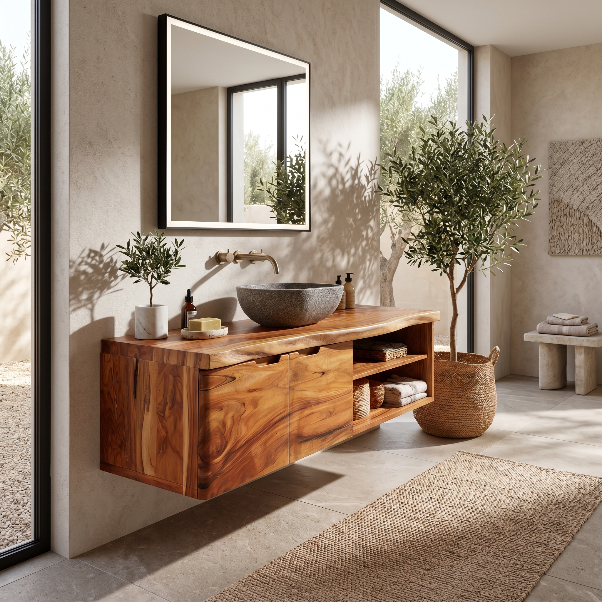 Coastal Floating Washstand Relaxing Guest Bathroom SILDTTRBRV194