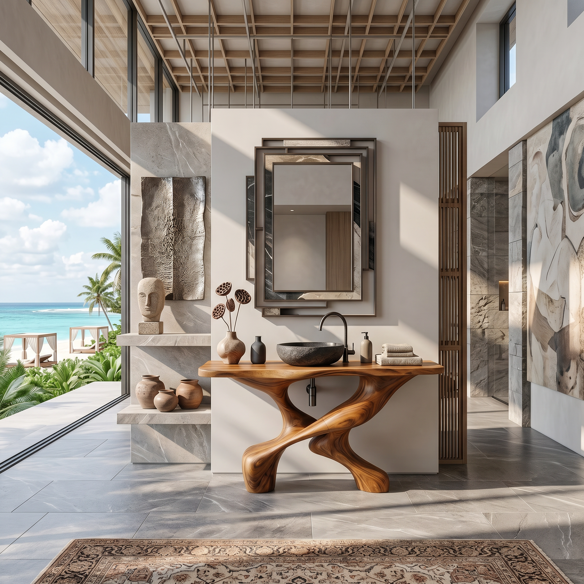 Handcrafted Vanity For Elegant Bathroom Furniture SILDTTNBRV007