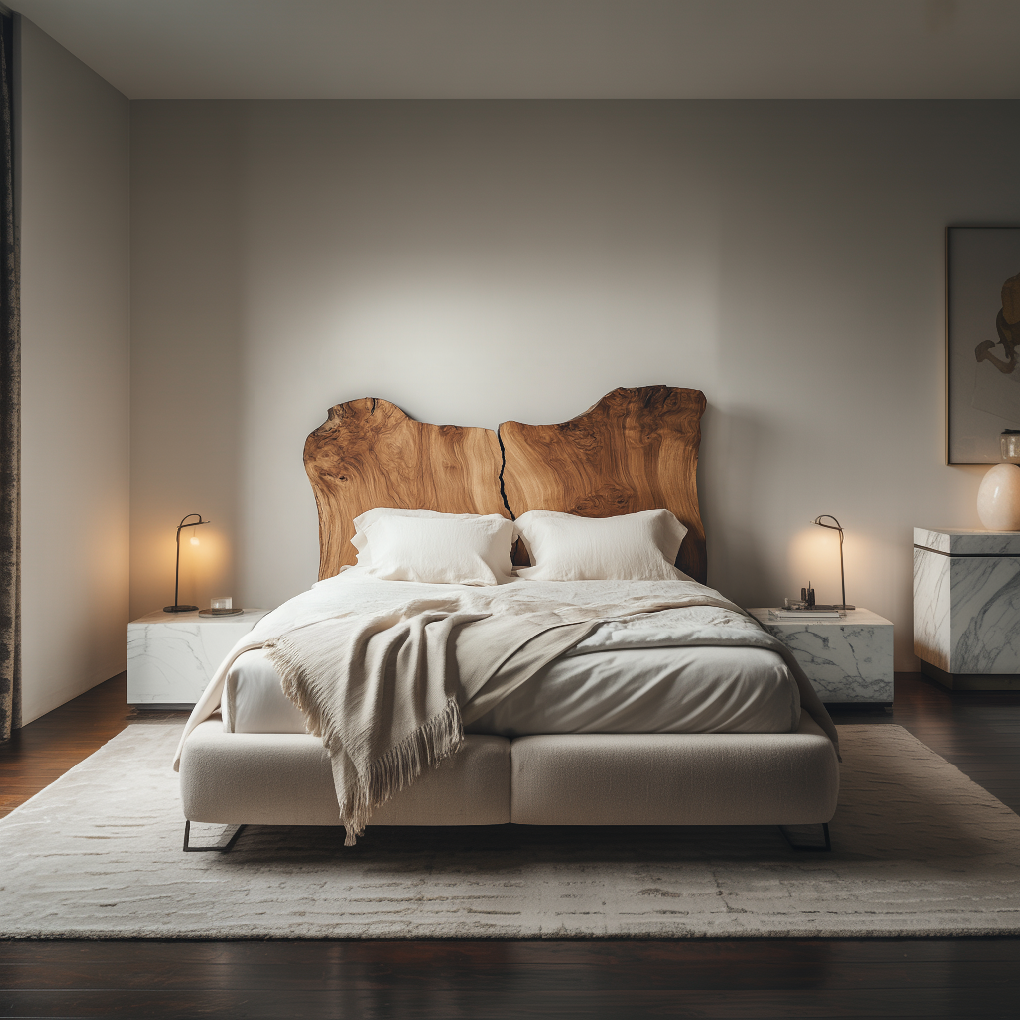 Rustic Split Headboard For Bedroom And Sleeping Space SINLSADH031