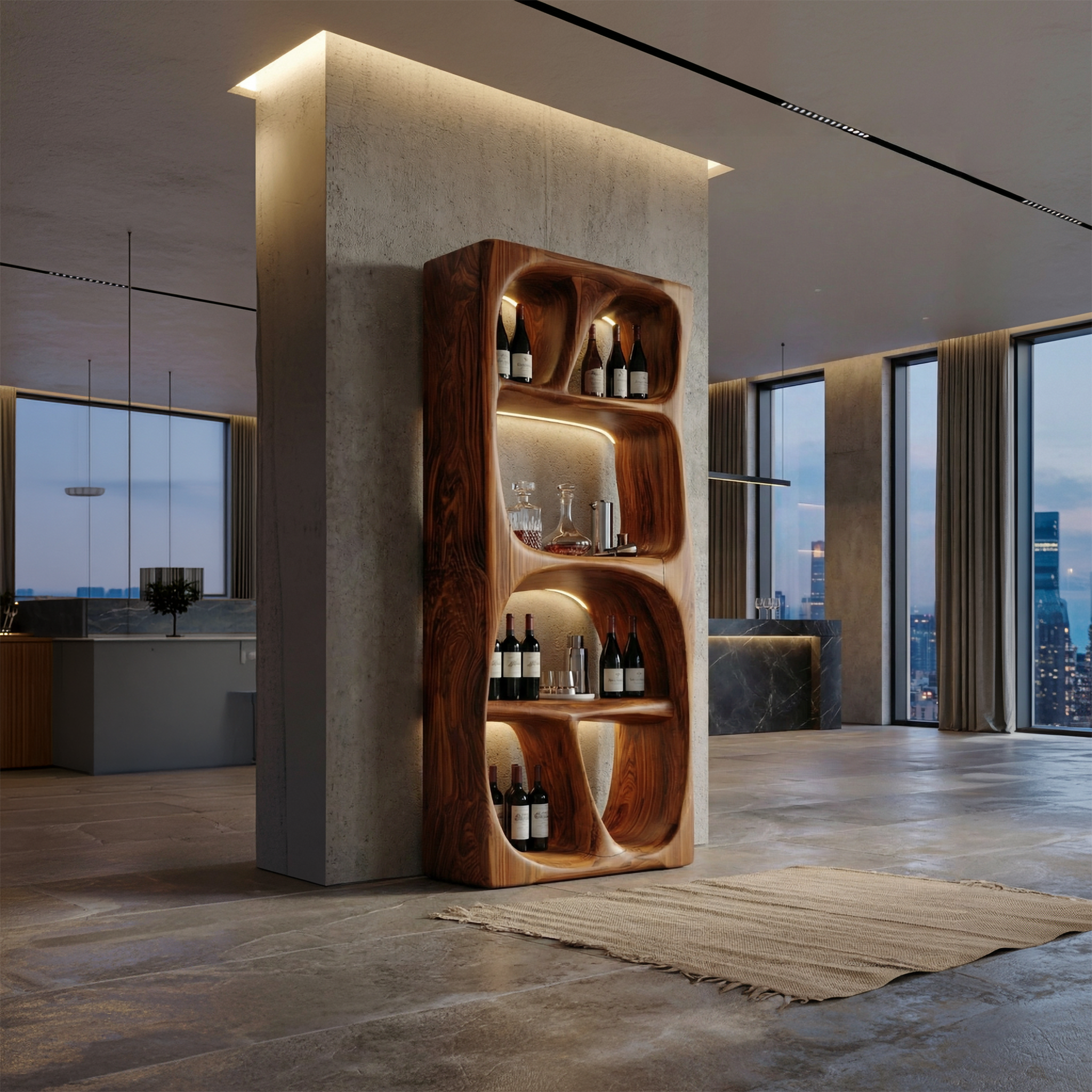 Modern Statement Wine Storage Cabinet For Living Room And Bar Space SINLSASC508