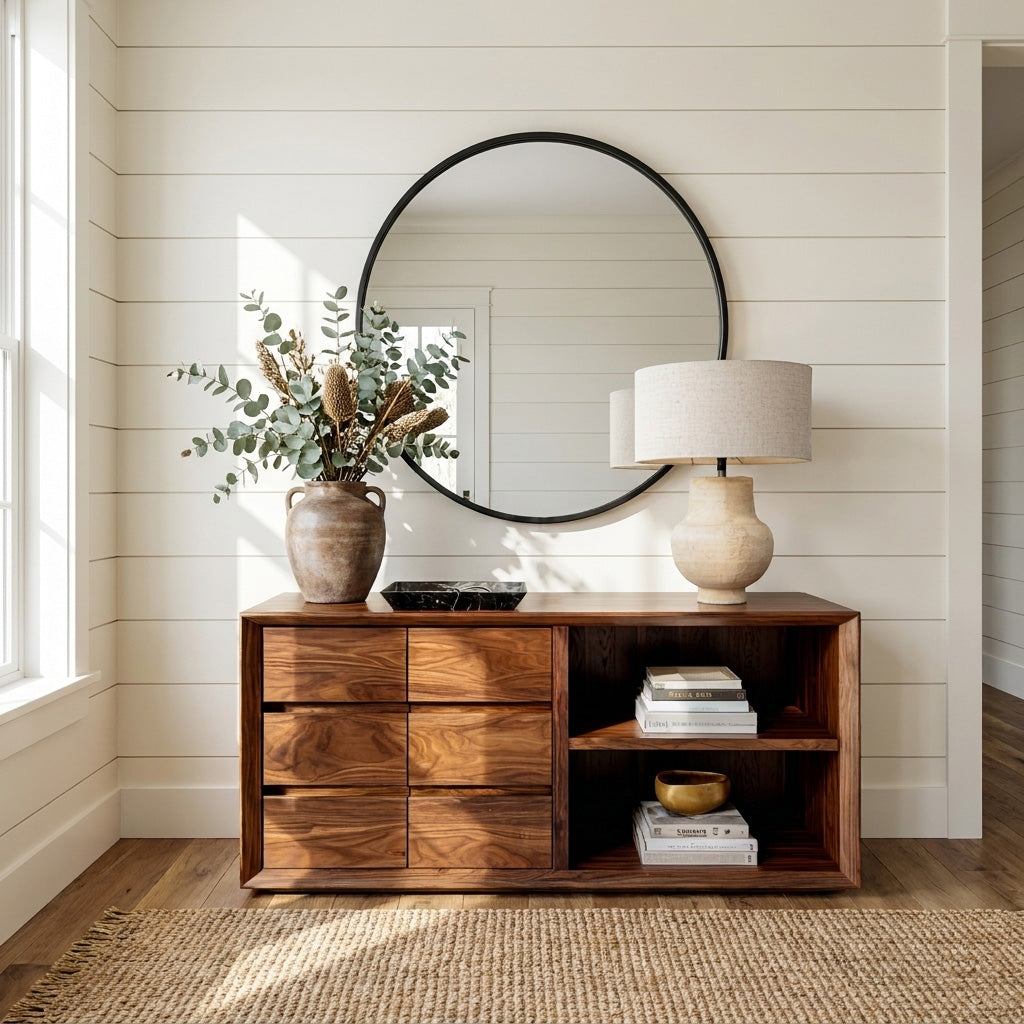 Wooden Console Table With Shelf And Drawer For Modern Home RTTHHNCS031