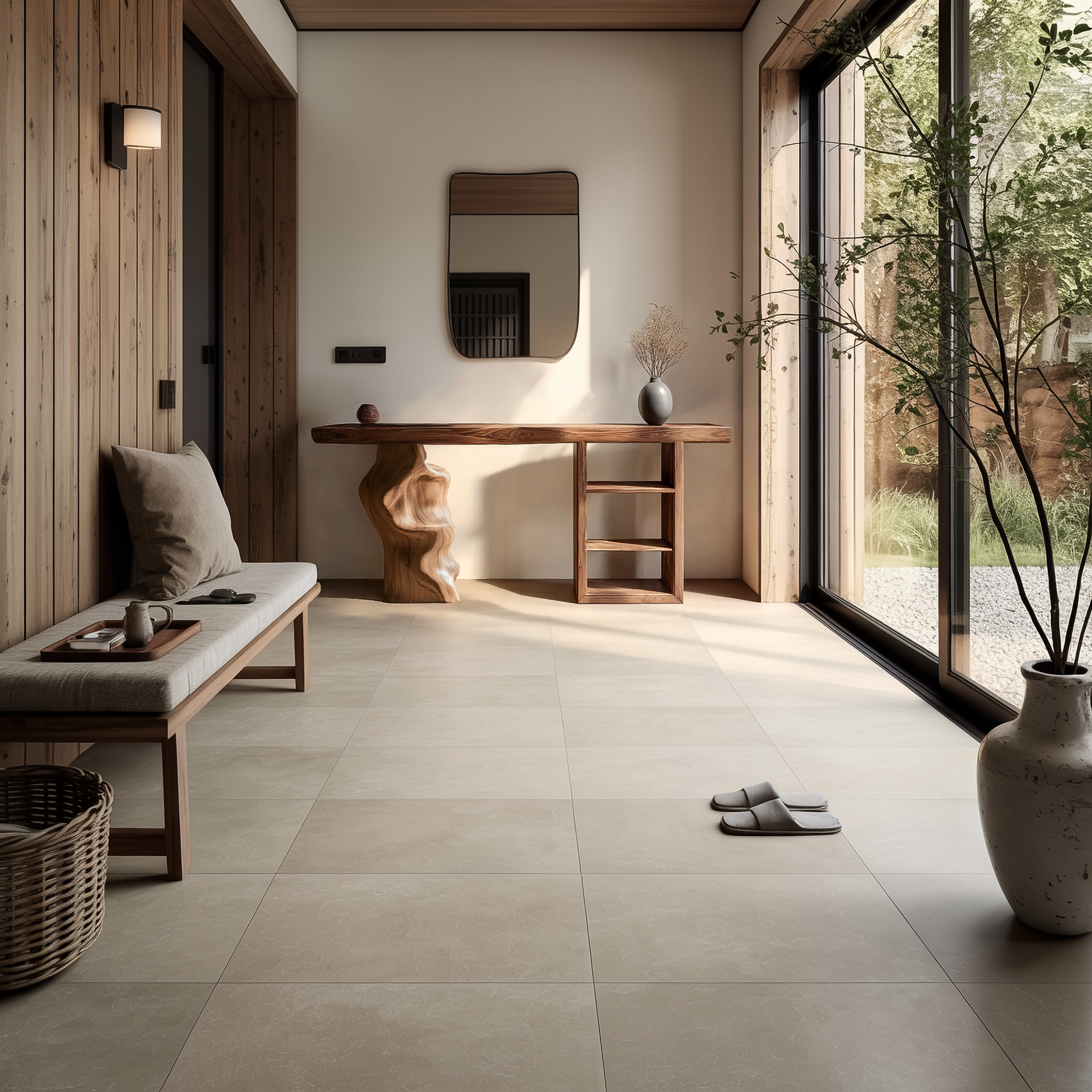 Japandi Organic Modern Console Table Living Room And Entryway SINLSACS430