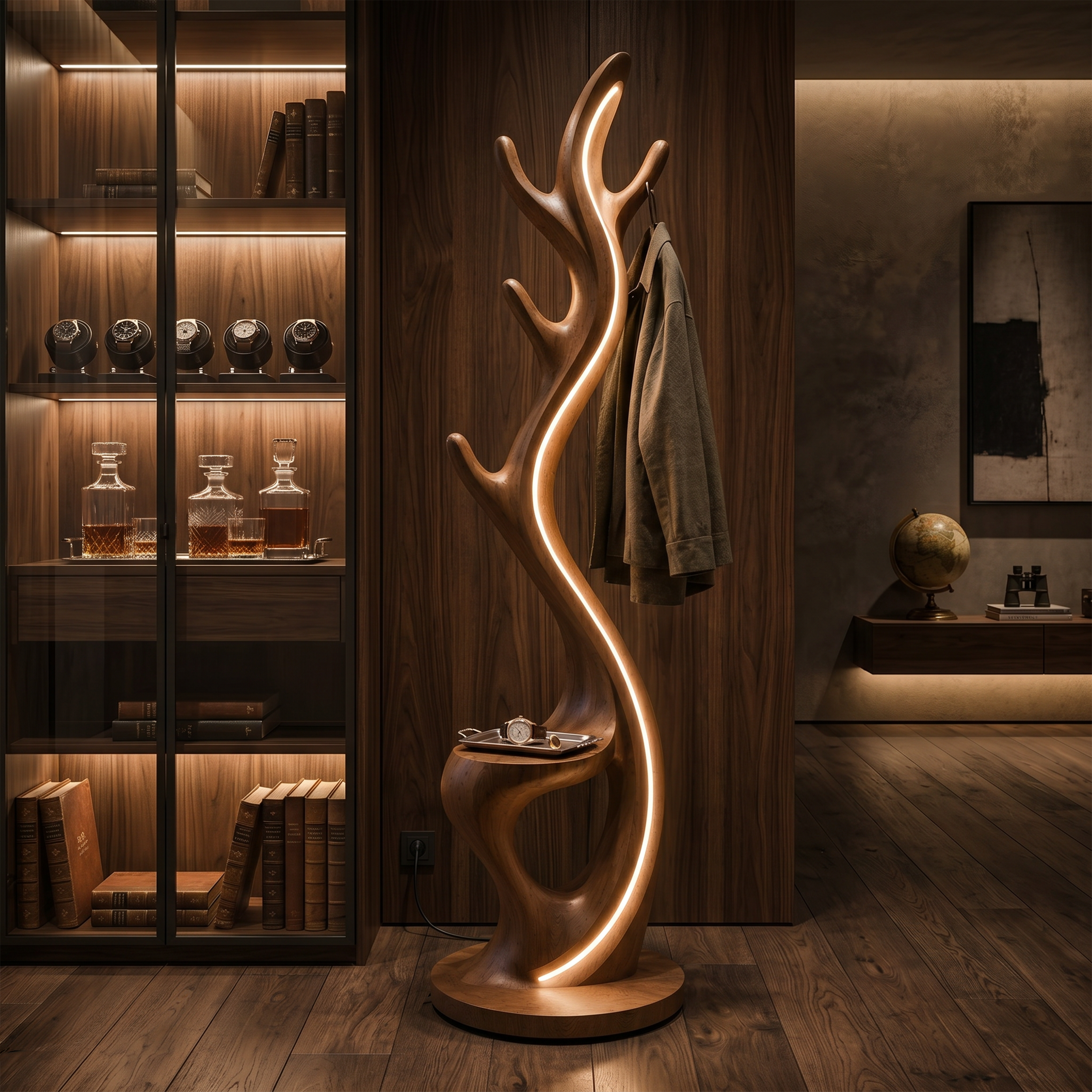 Minimalist Twig Lamp With Rack For Entryway SILDTTNLAM017