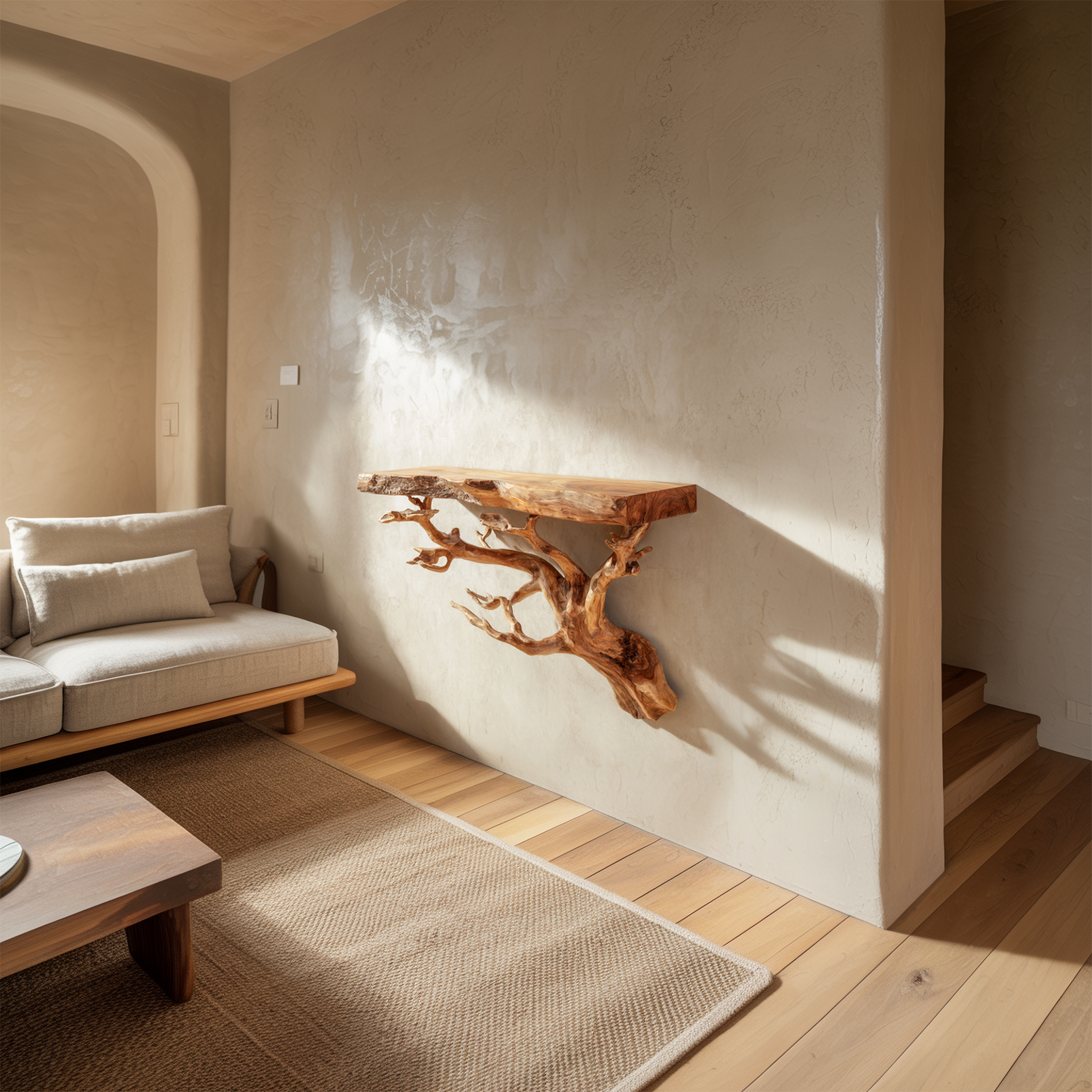 Organic Decorative Tree Wall Shelf For Bedroom And Living Room SINLSAFL440