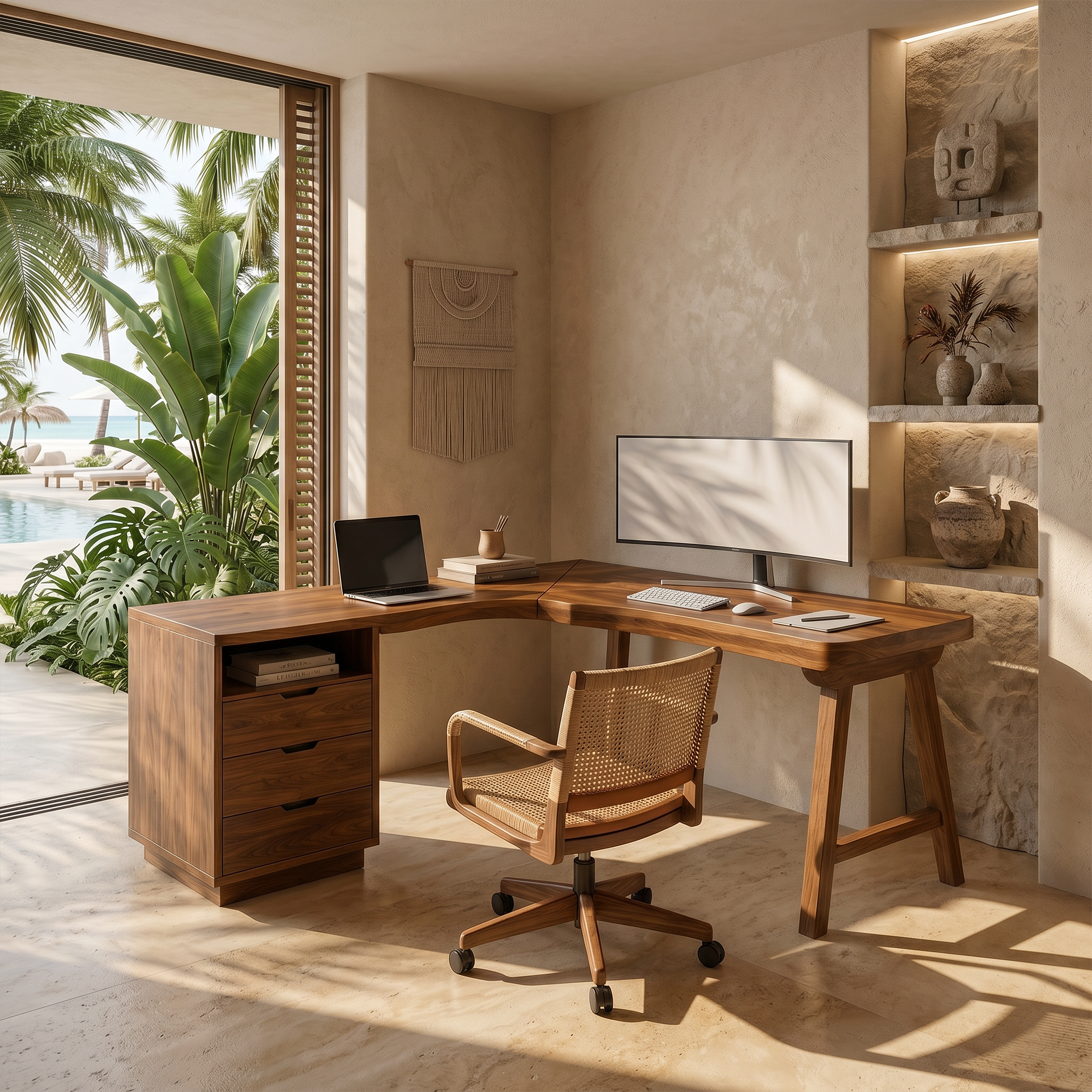Organic Executive Desk Bedroom Workspace SILDTTRDE038