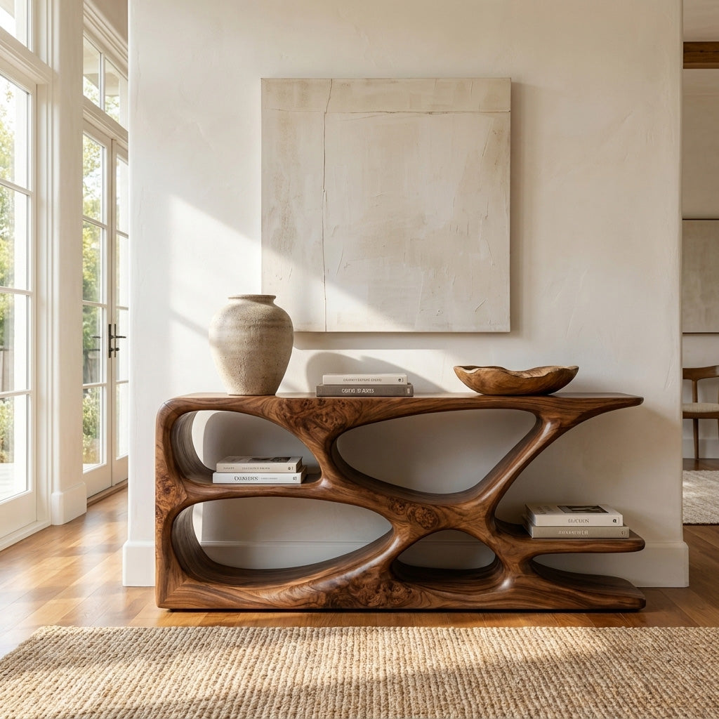 Minimalist Natural Wood Console Table For Living Space RTTHHNCS037