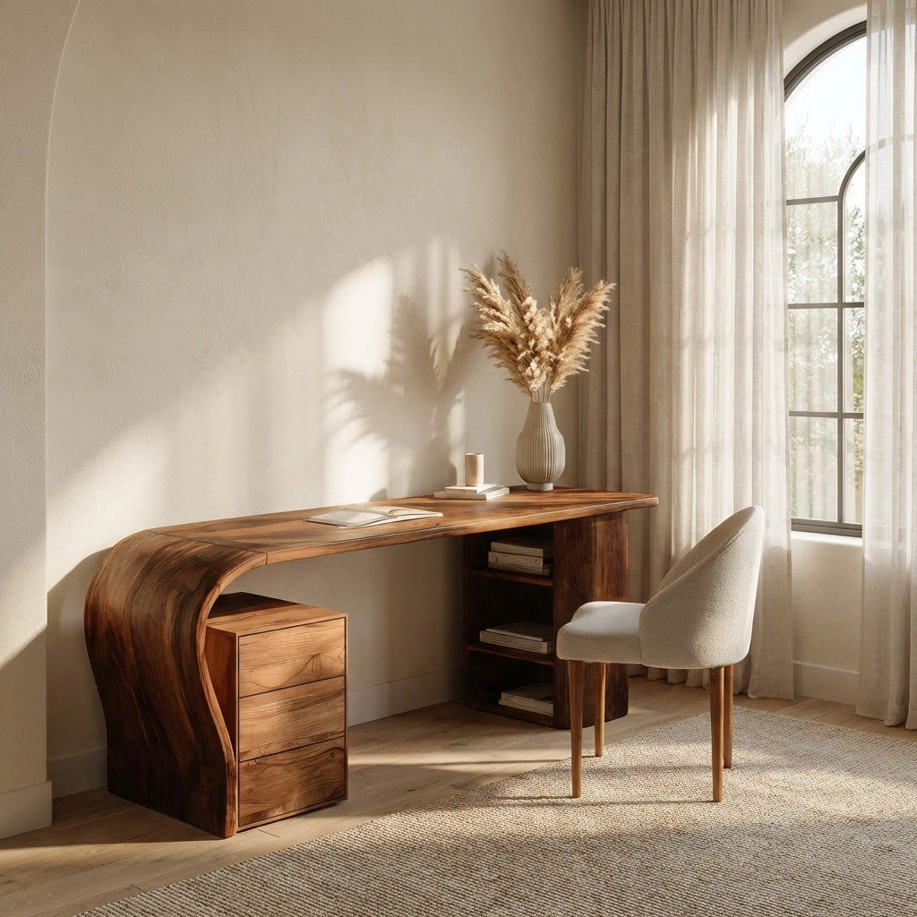 Contemporary Writing Desk With Open Shelf For Home Office RTTHHNDE100