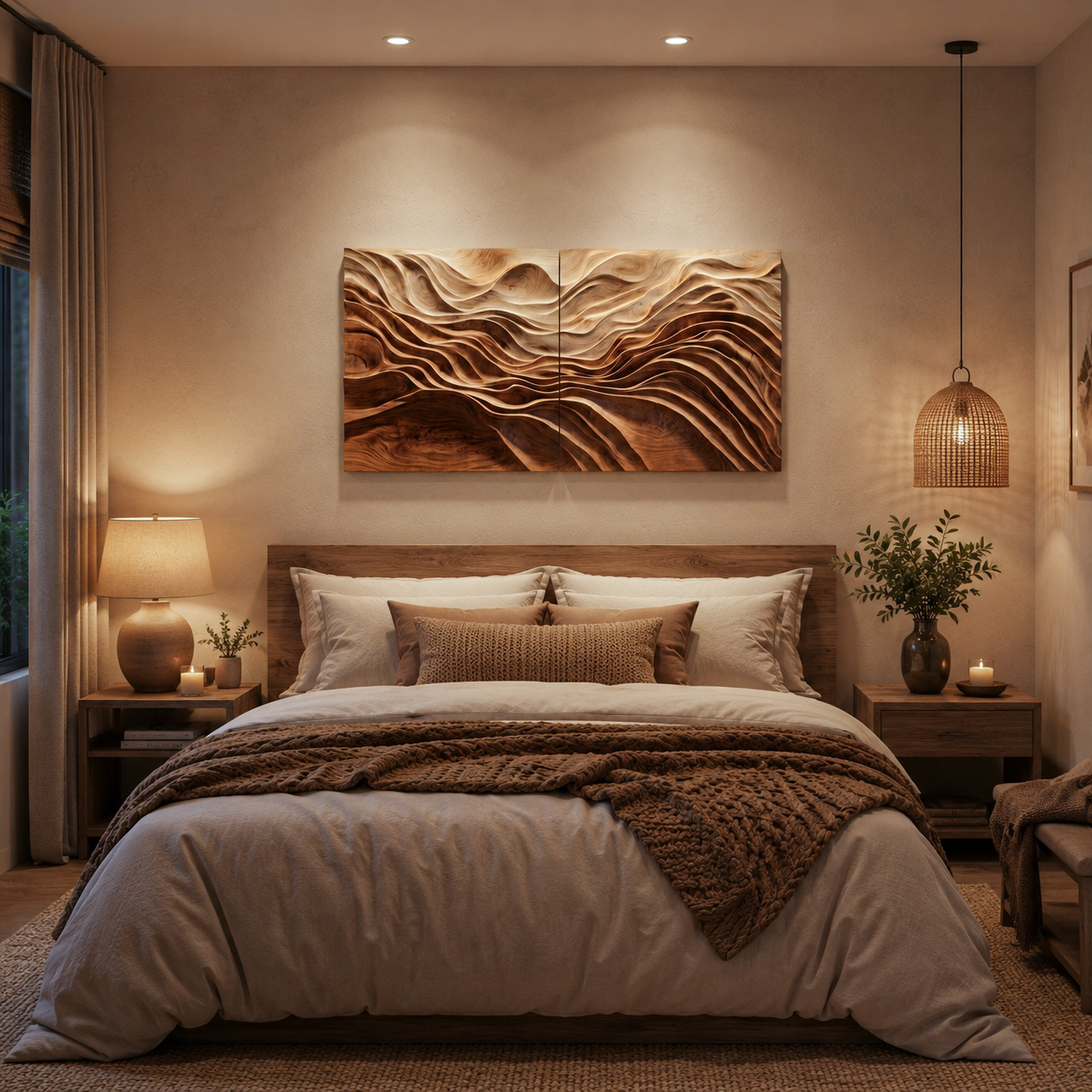 Sculptural Wall Art With Flowing Design For Living Room SITHTTWA030