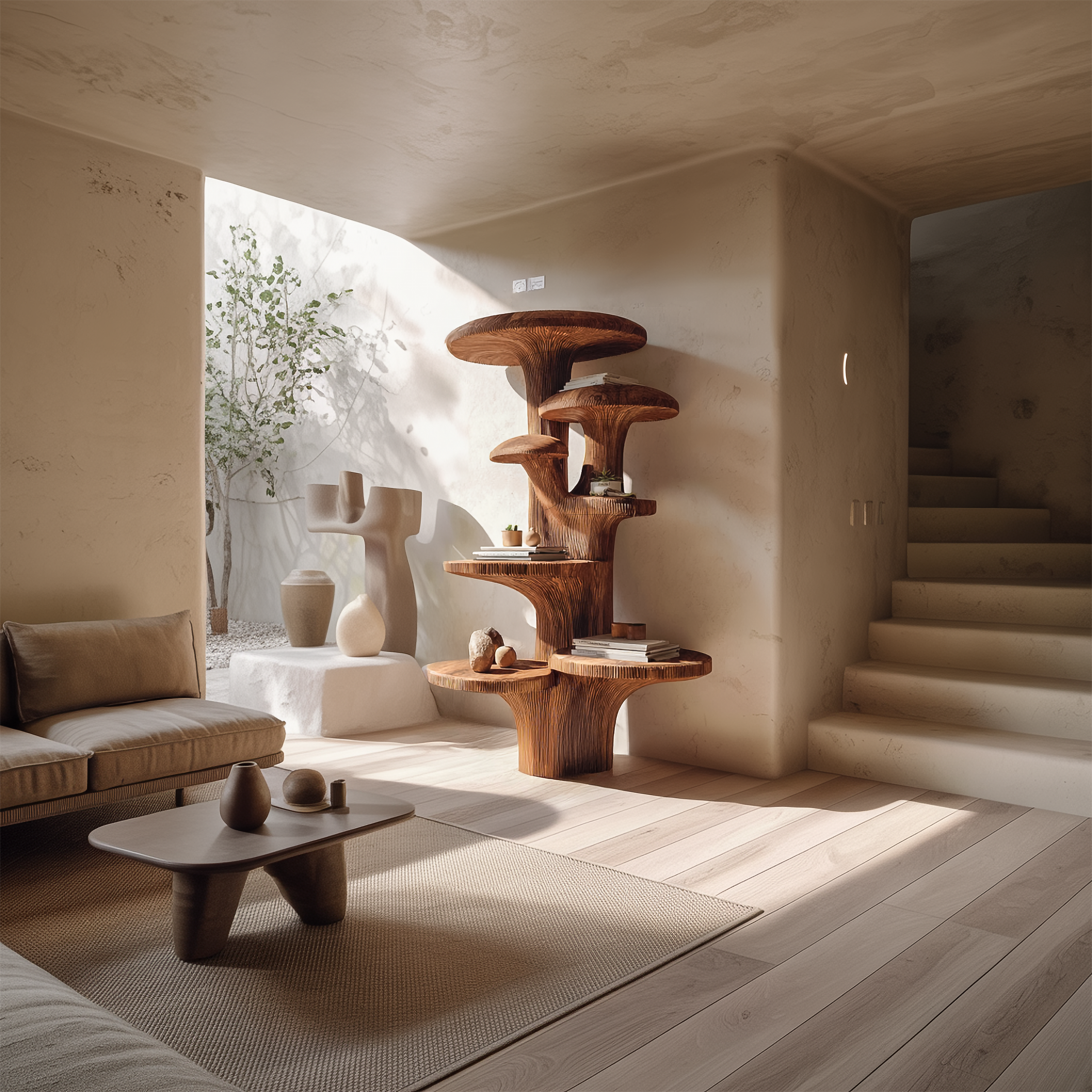Nature MushRoom Inspired Tree Accent Shelf Living Room Interior Gallery Display SINLSATB614
