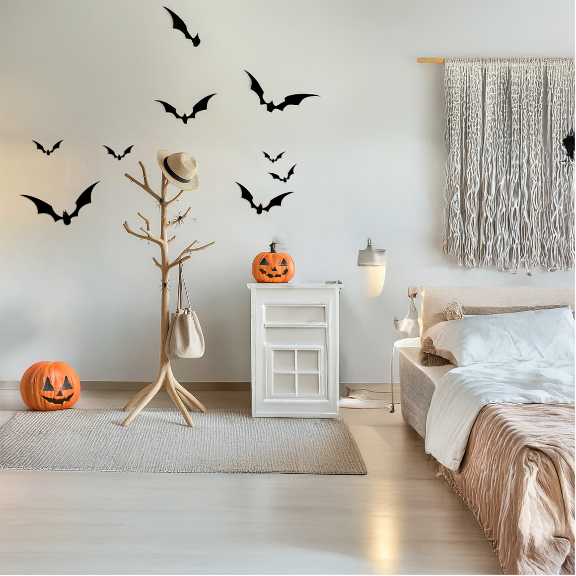 Rustic Halloween Tree Coat Rack Living Room Decor SINLSAHW017
