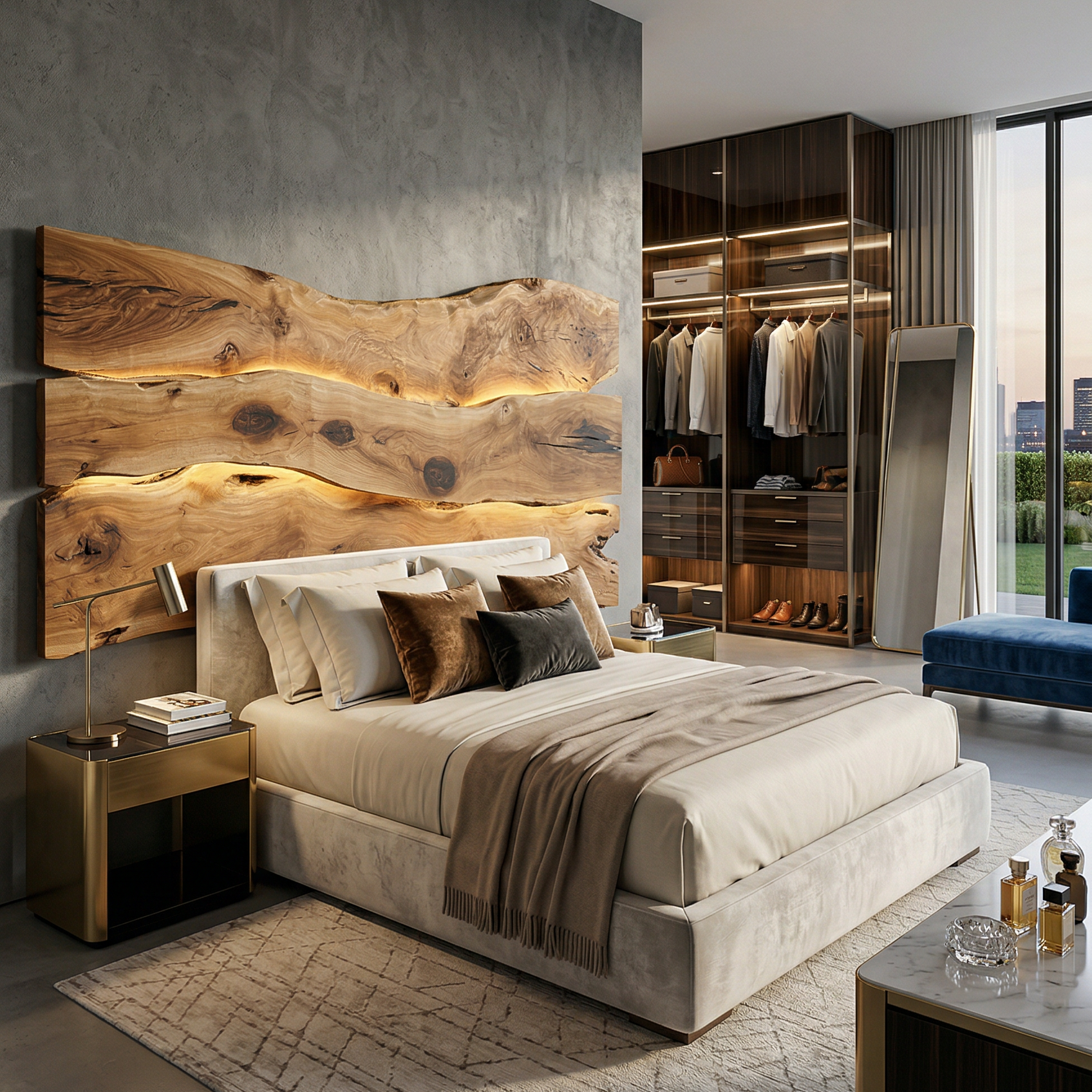 Modern Live Edge Headboard For Luxury Bedroom Interior Decor SILDTTRHB001