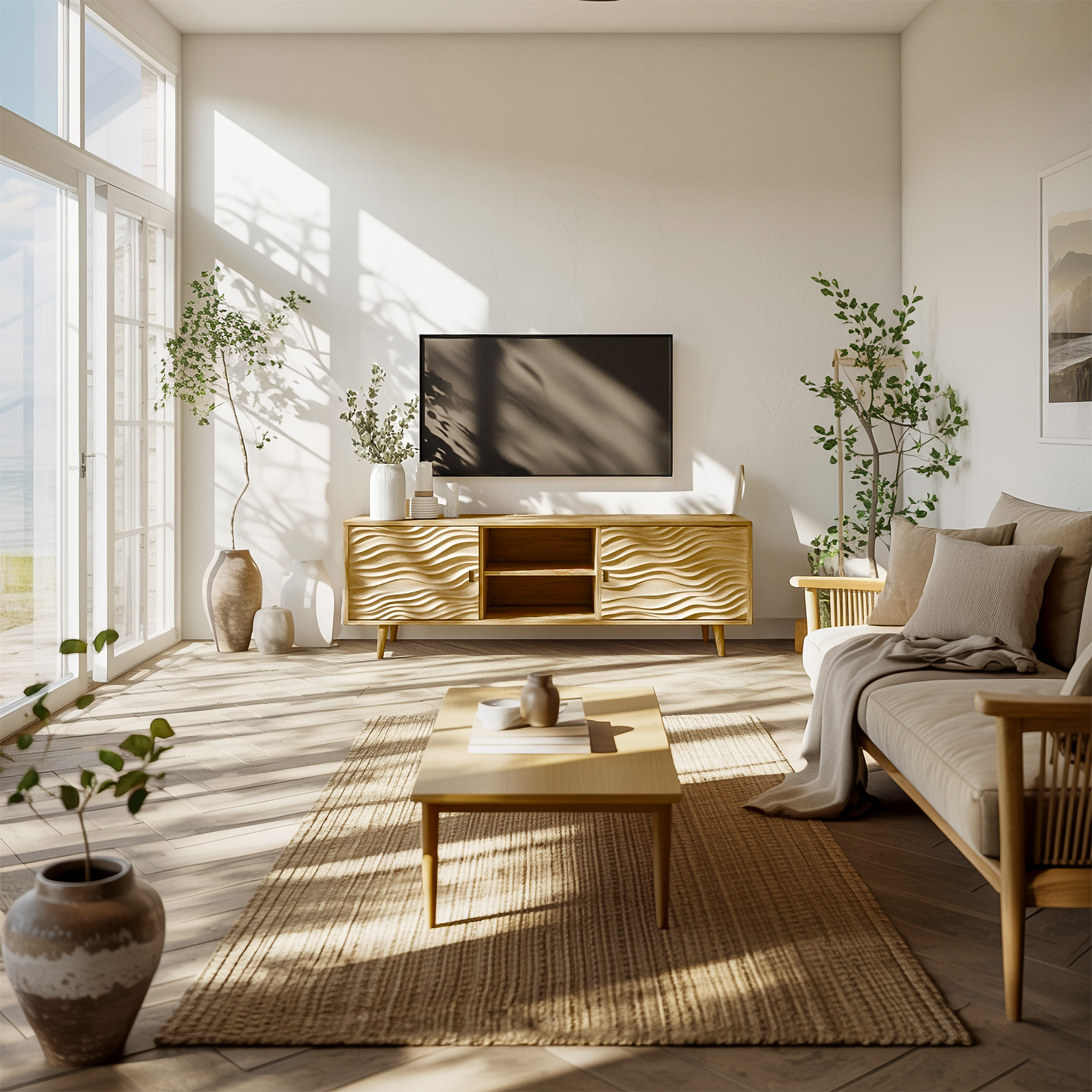 Scandinavian Natural TV Stand Living Room And Cozy Room SINLSASC343