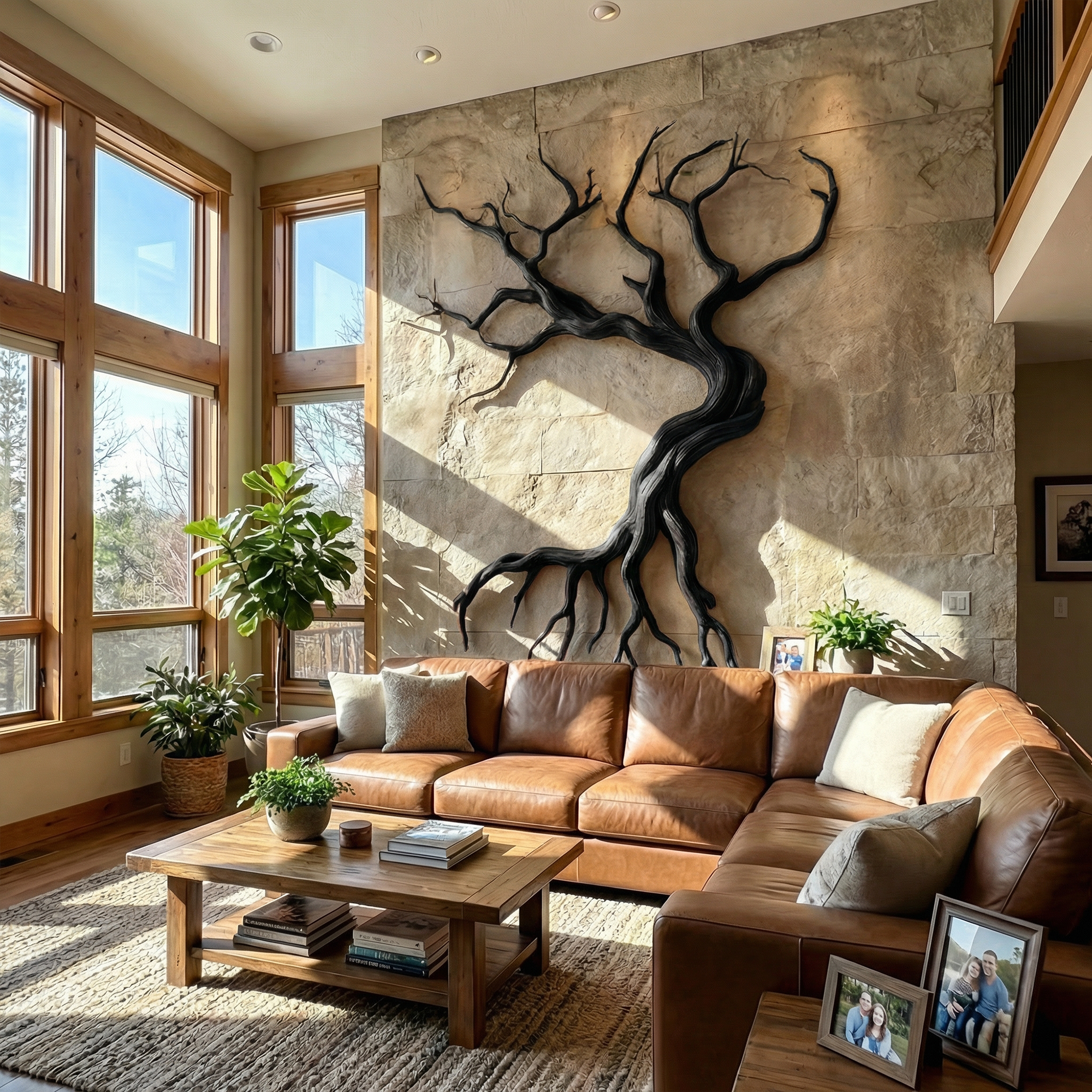 Modern Tree Branch Sculpture Wall Decor Living Room SINLKIWD058