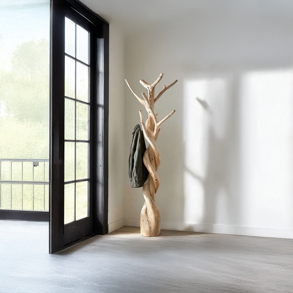 Rustic Tree Coat Rack Lounge Living Room SINLSATCR013