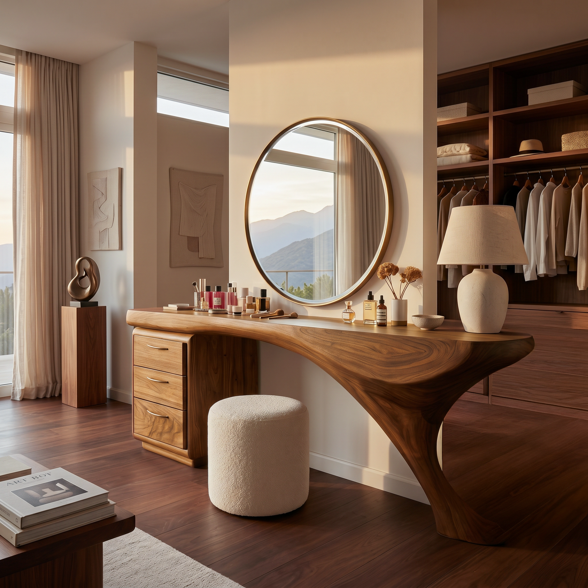 Modern Sculptural Vanity Table For Dressing Area SITHTTMV021
