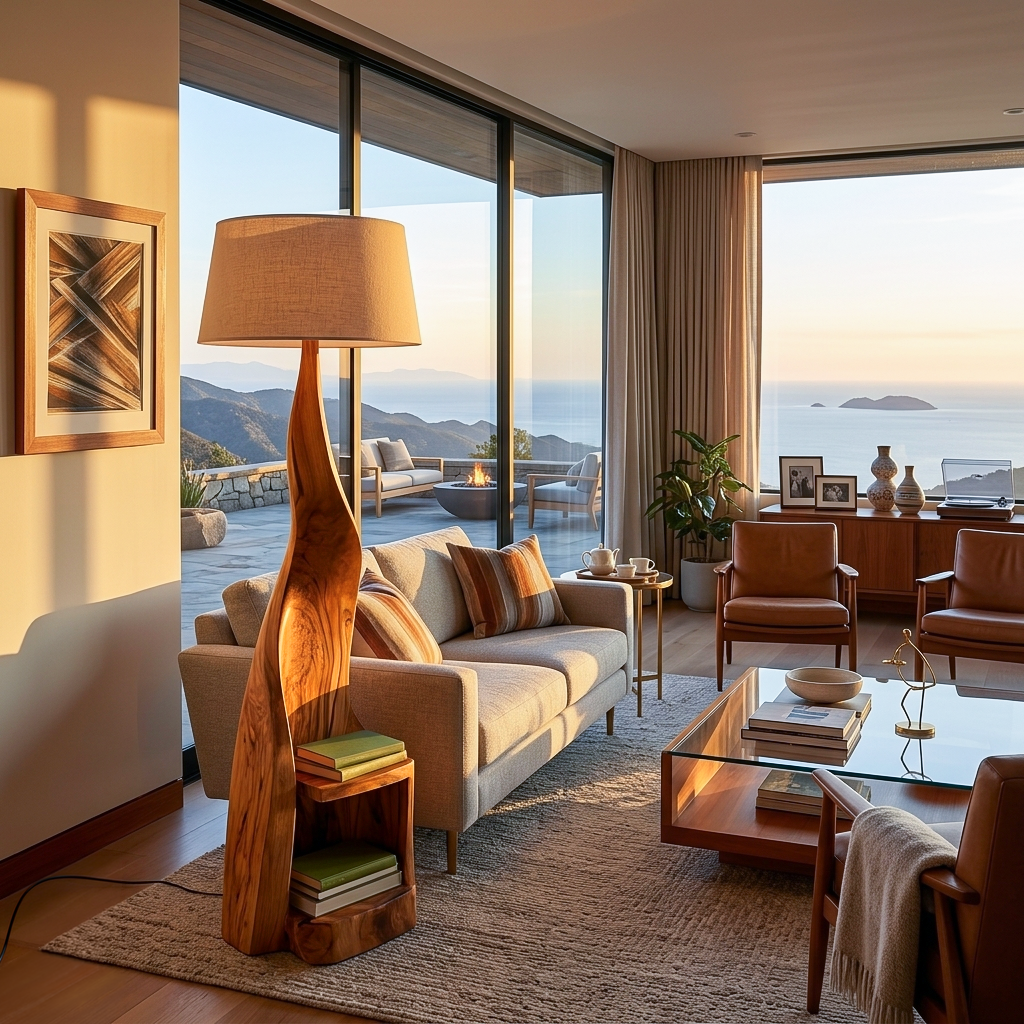 Modern Wooden Floor Lamp With Shelf For Reading Nook RTTHTTLAM042