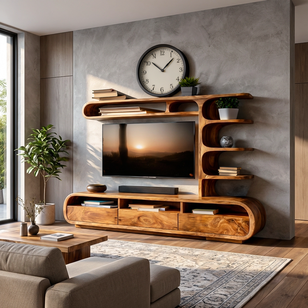 Elegant Wooden TV Console For Living Area RTTHTTTVC081