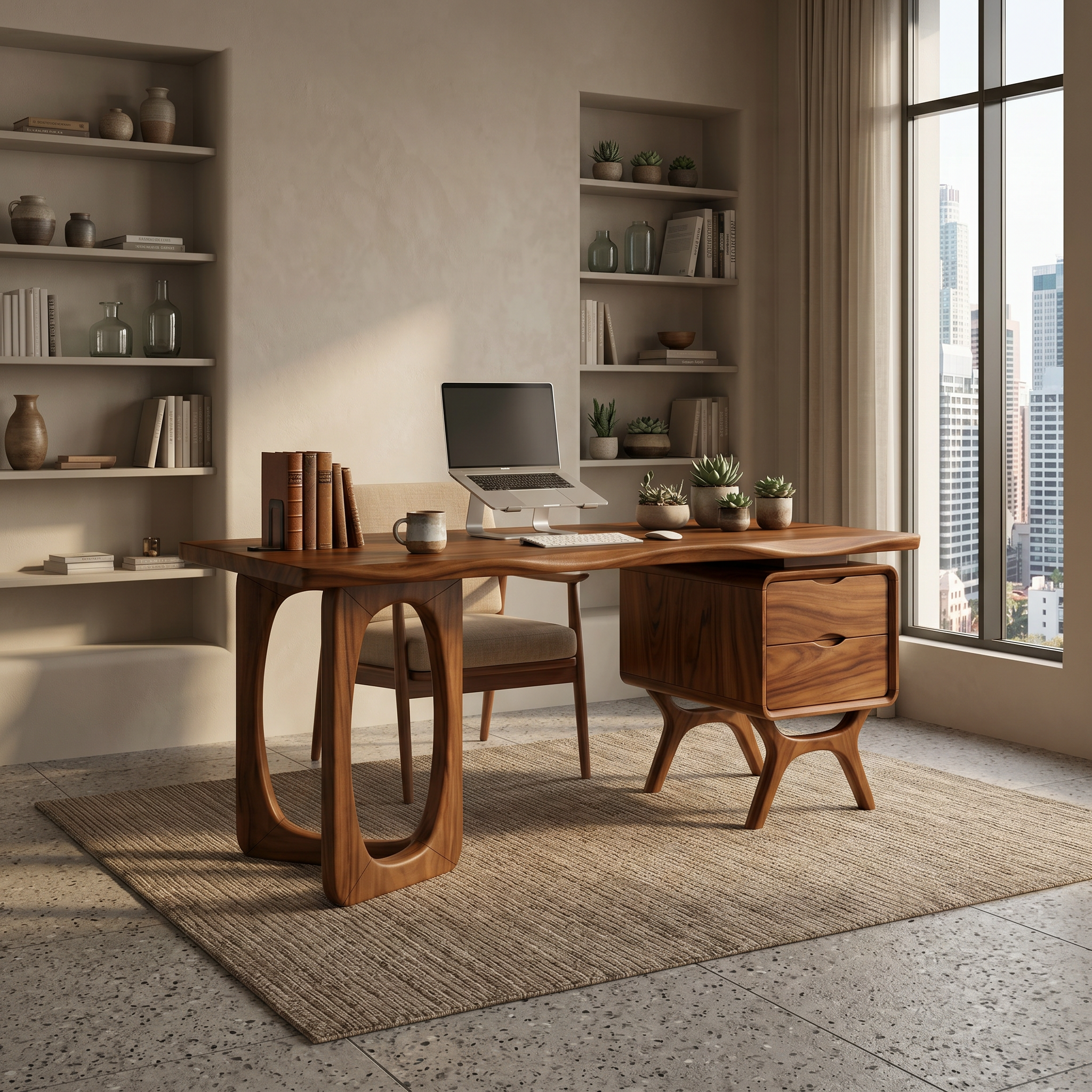 Organic Live Edge Executive Desk Modern Office SILDTTRDE022