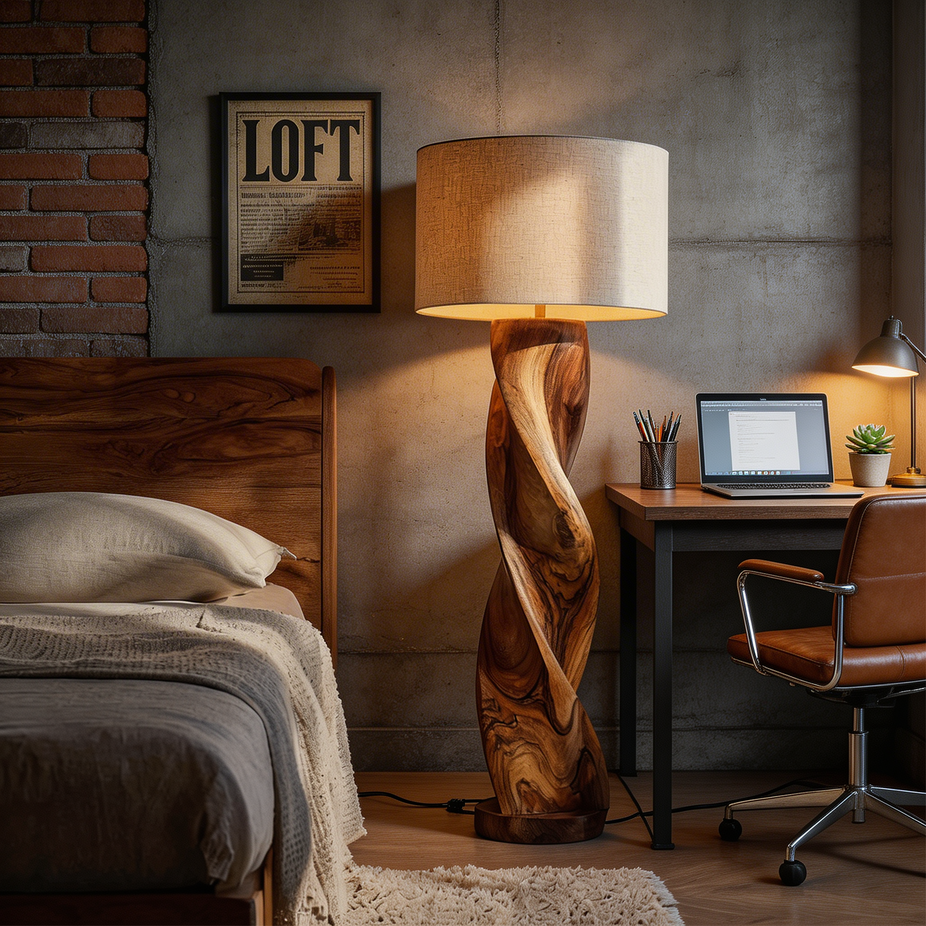 Industrial Sculptural Lamp Entryway Console Living Room Corner SILDTTRLAM047