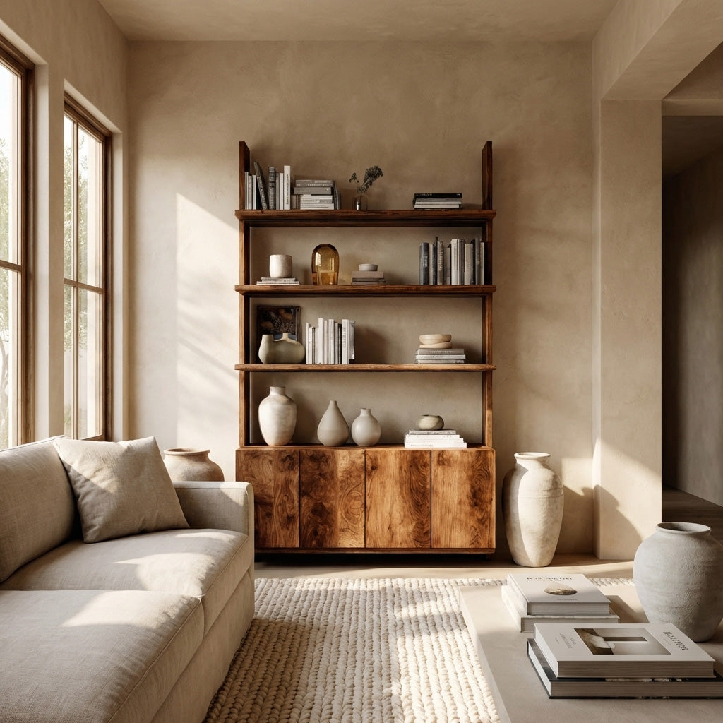 Modern Bookshelf With Open Shelf And Drawers For Living RTTHHNBS140