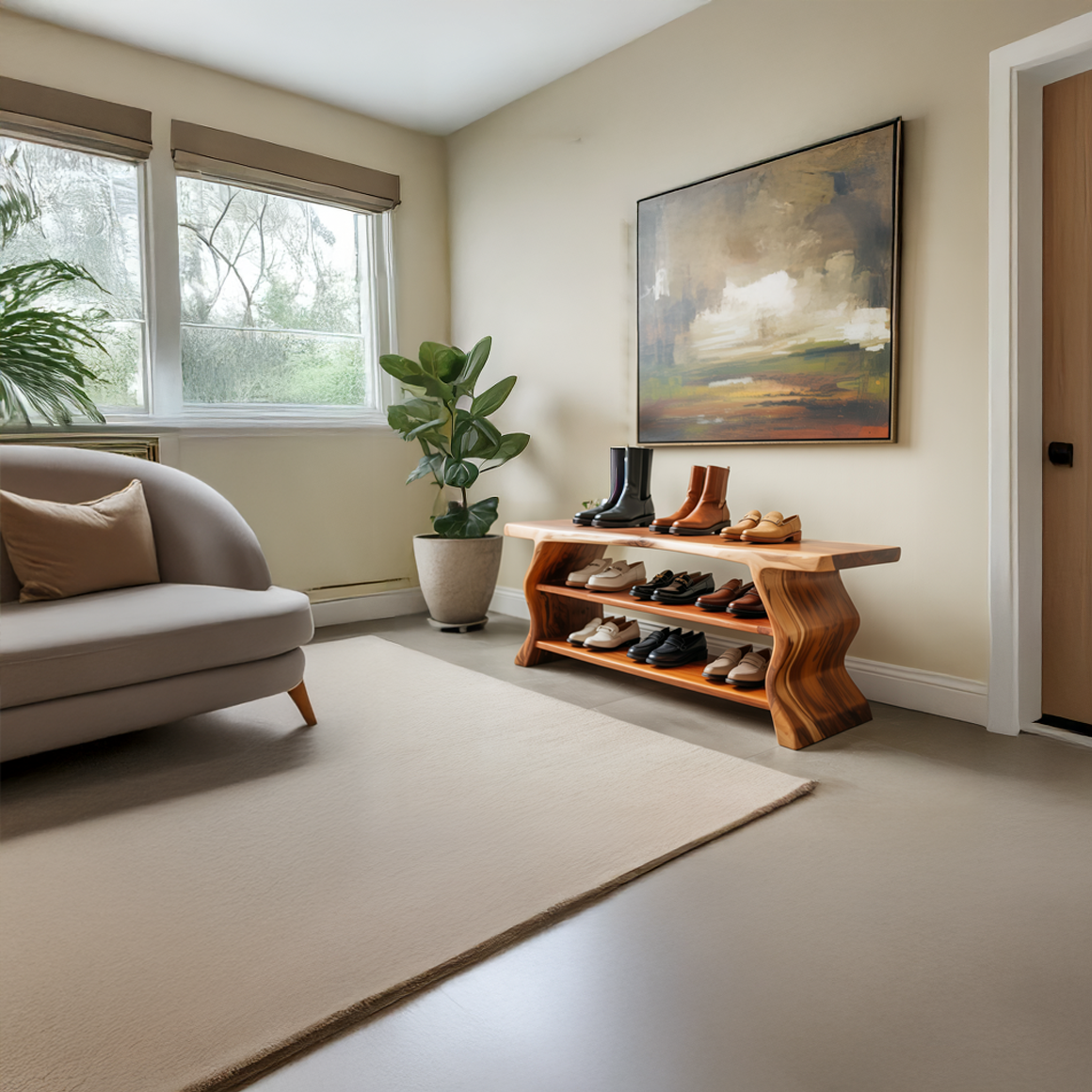 Farmhouse Style Shoe Organizer Entryway And Porch SINLSASB079