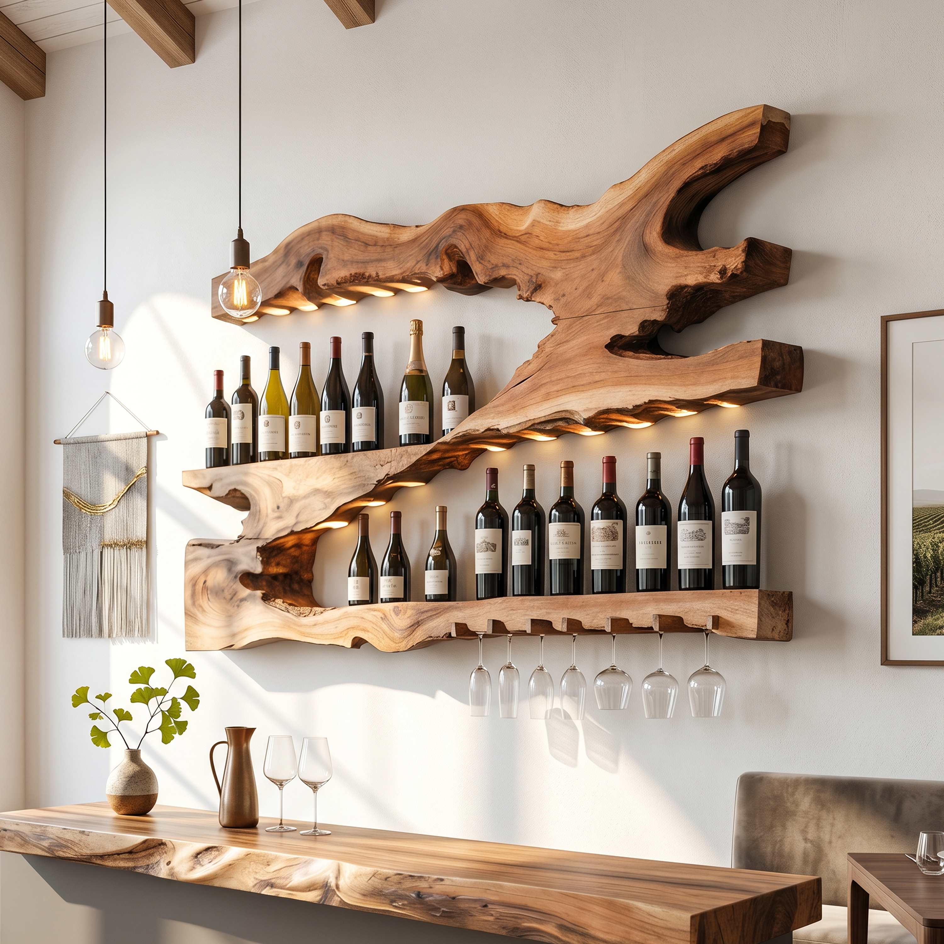 Mid Century Wine Holder For Kitchen Minimalist Shelf SILDTTRWH021
