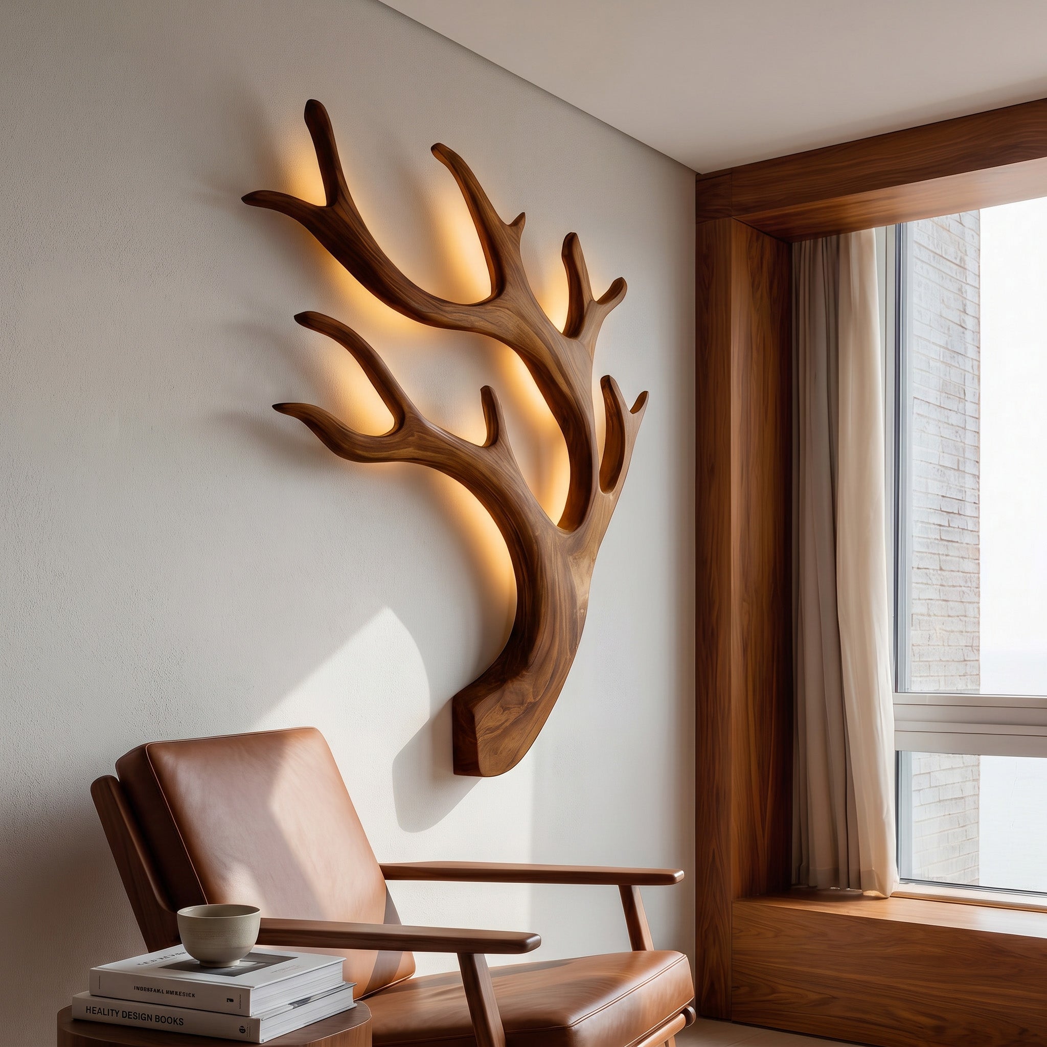 Artistic Wooden Wall Light For Quiet Luxury Interior RTTHHNLAM087