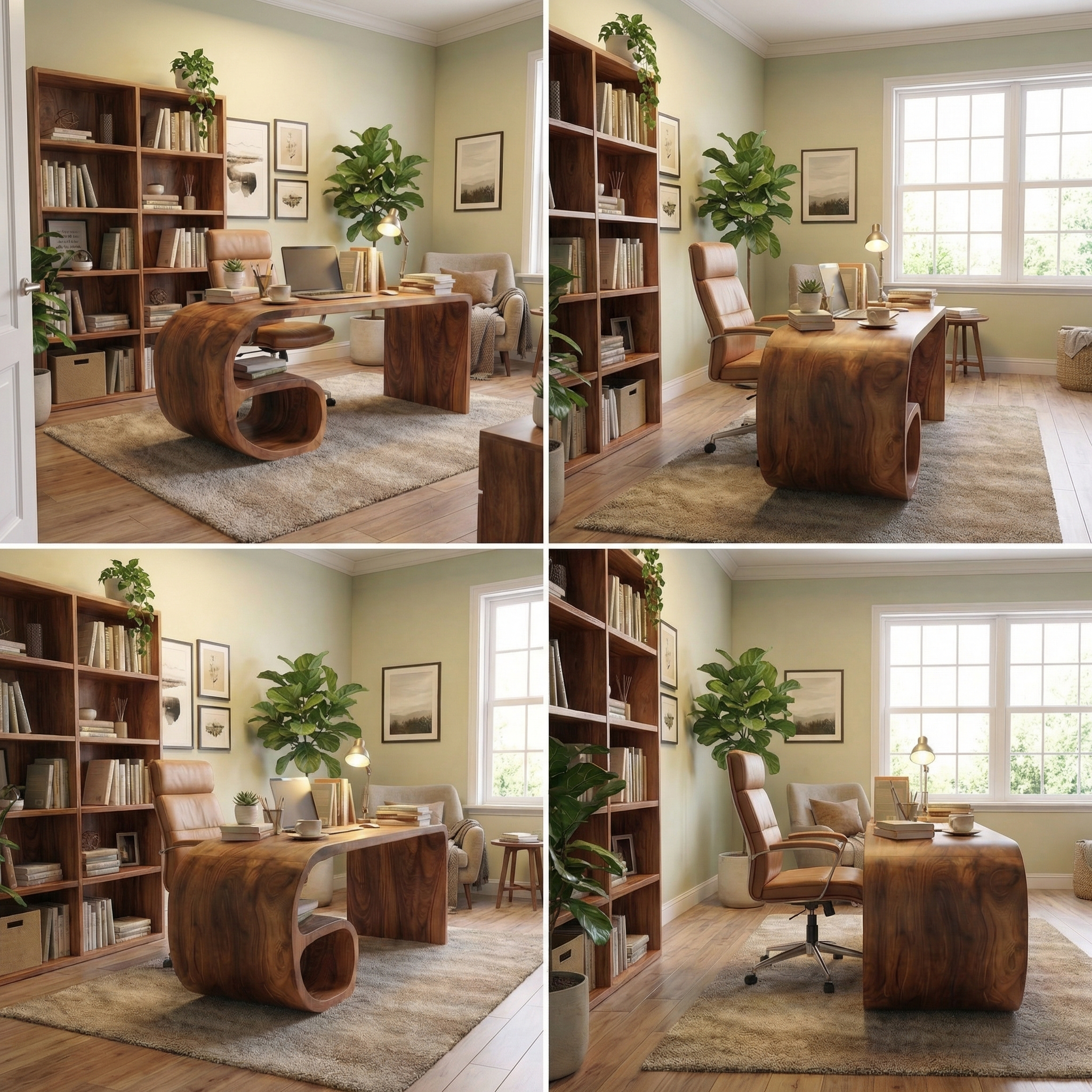 Modern Sculptural Desk For Home Office And Study Room SINLSADK096